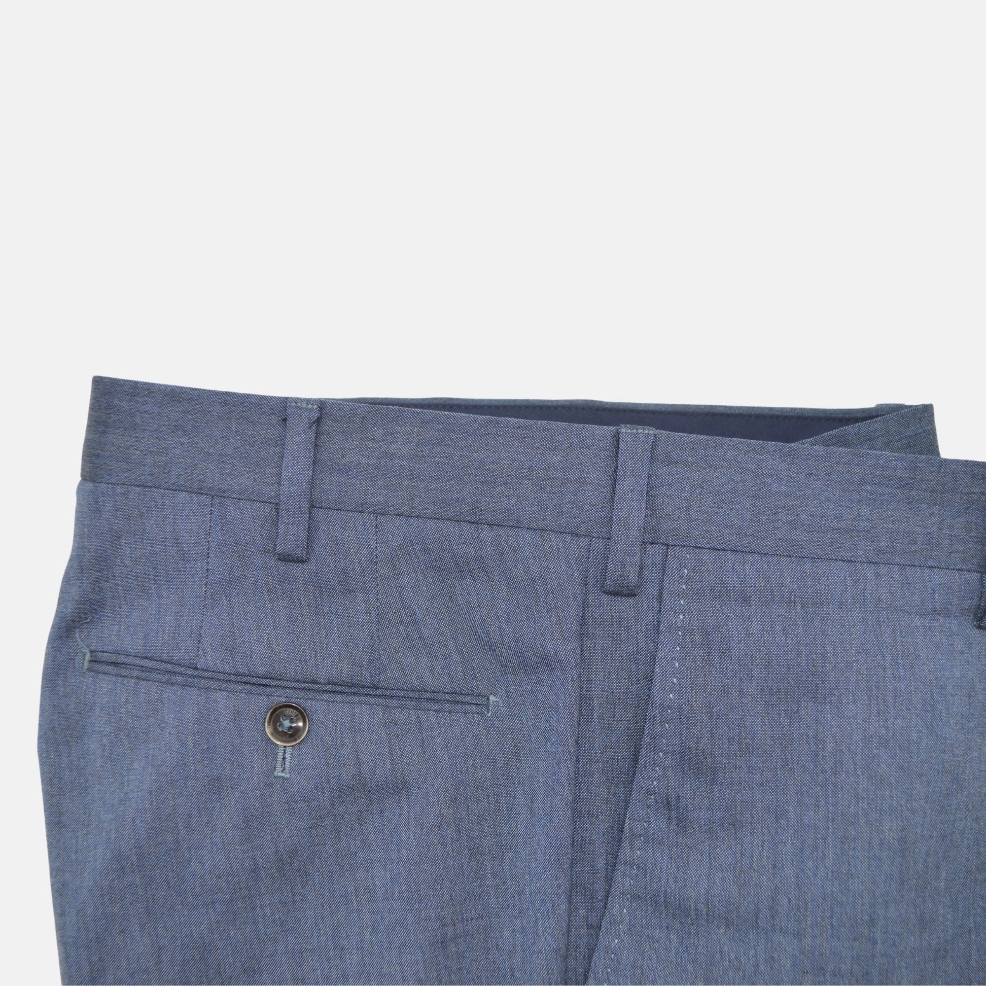 Blue Melange Trousers made of Virgin Wool (EU 50)