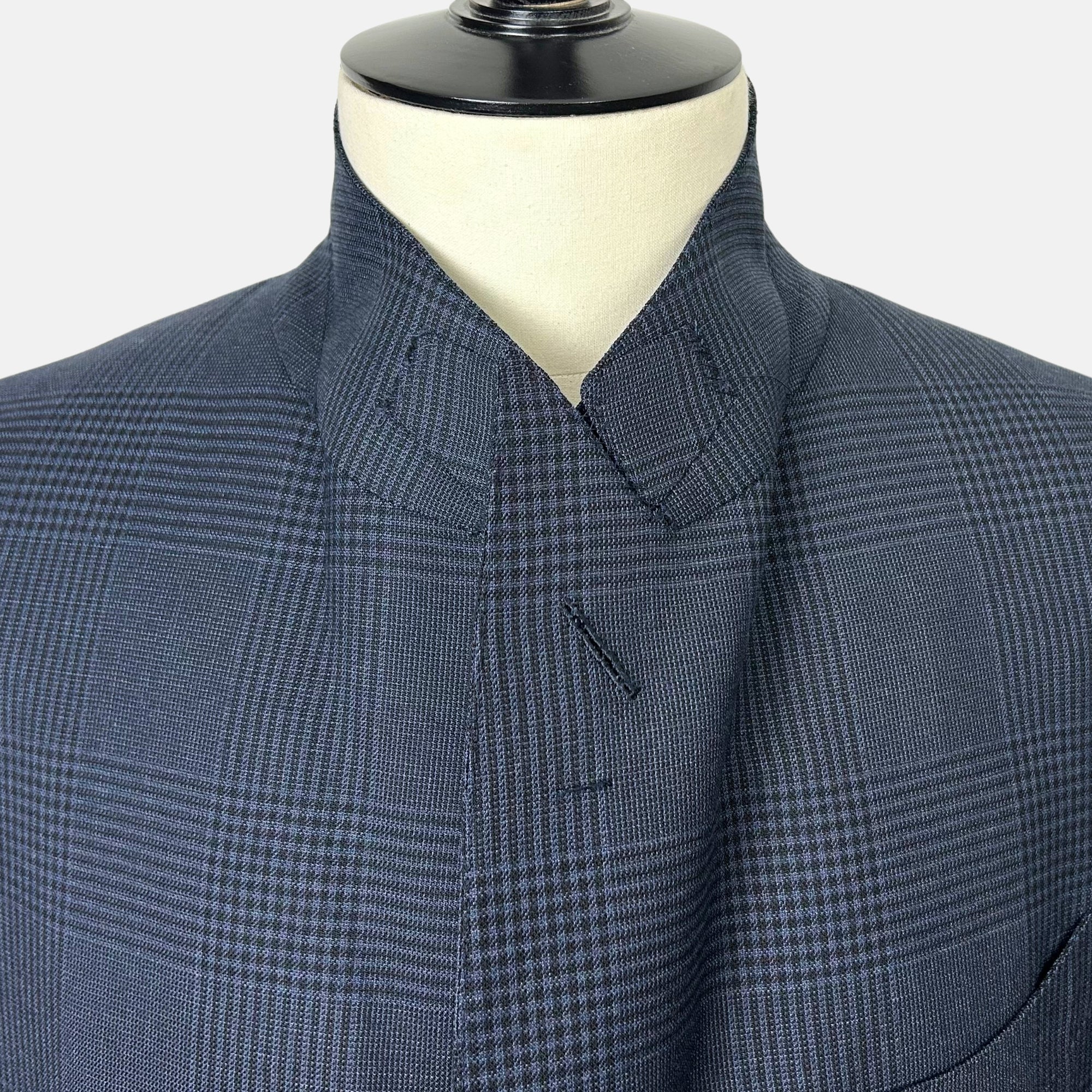 Navy Patterned Suit made of Wool/Silk (EU 54)