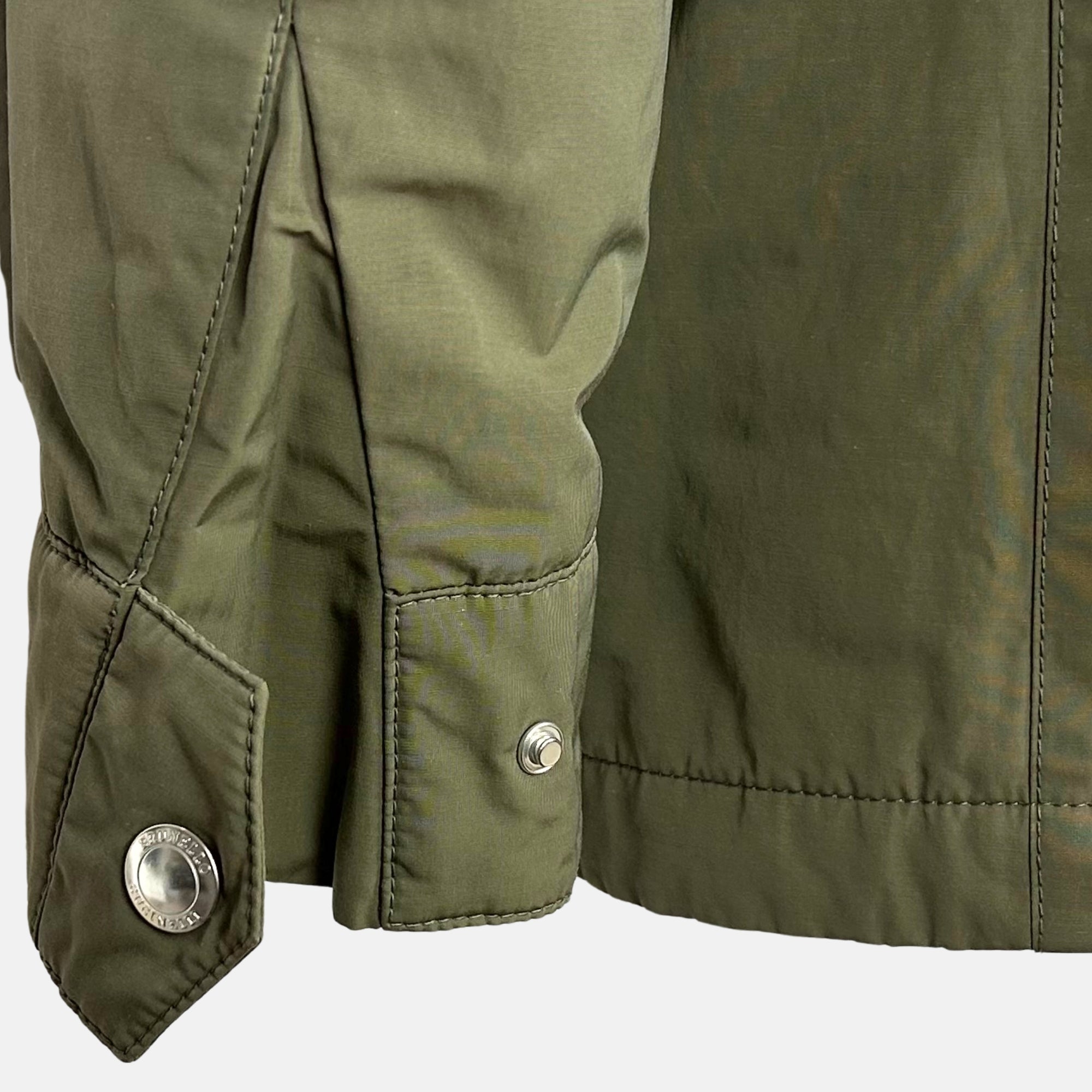 Olive Field Jacket with Removable Hood made of Polyester/Cotton (EU 48)