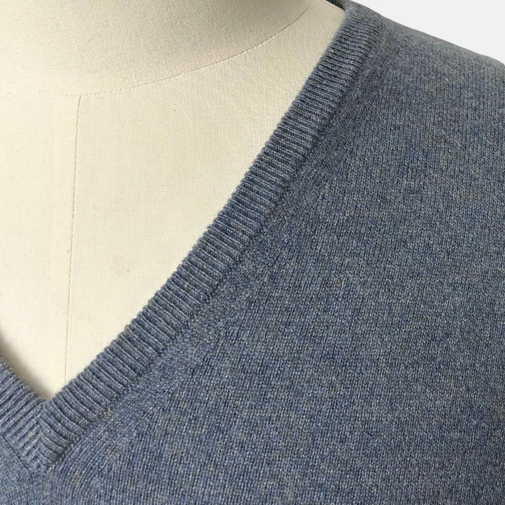 Light Blue Mélange Sweater made of Baby Cashmere (EU 50)