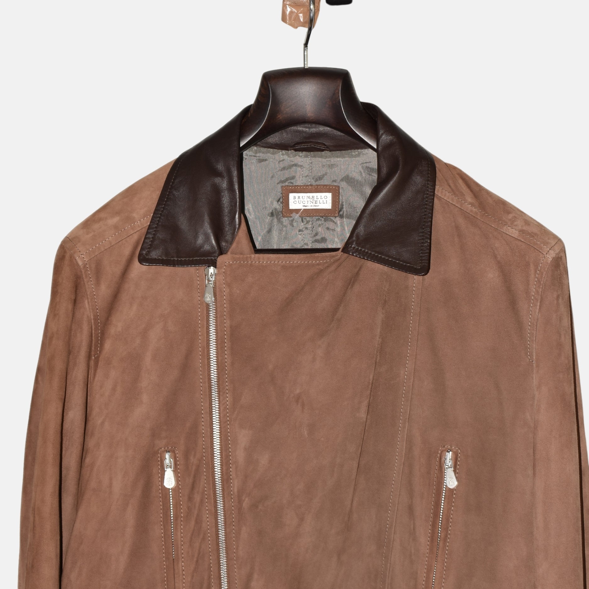 Brown Biker Leather Jacket (M)
