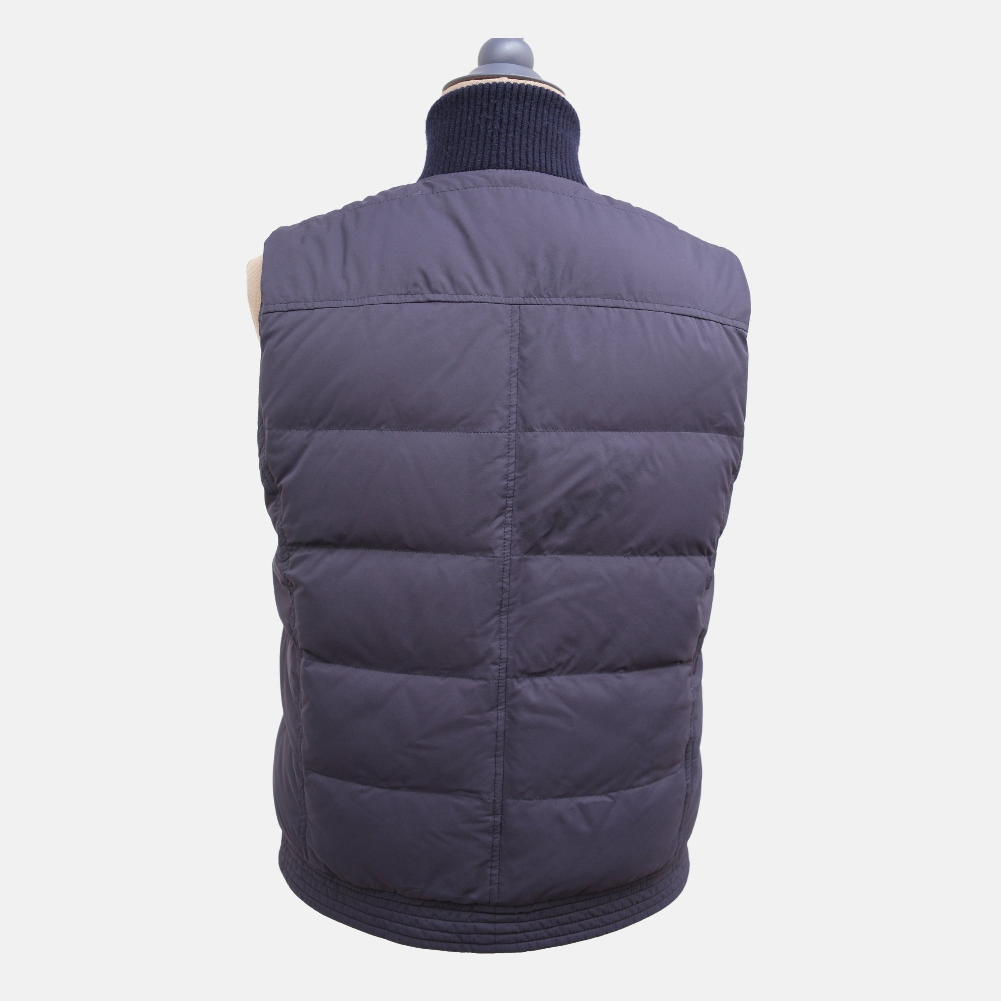 Brown/Navy Reversible Vest made of Leather (M)