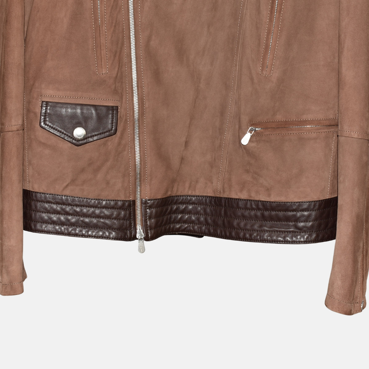 Brown Biker Leather Jacket (M)