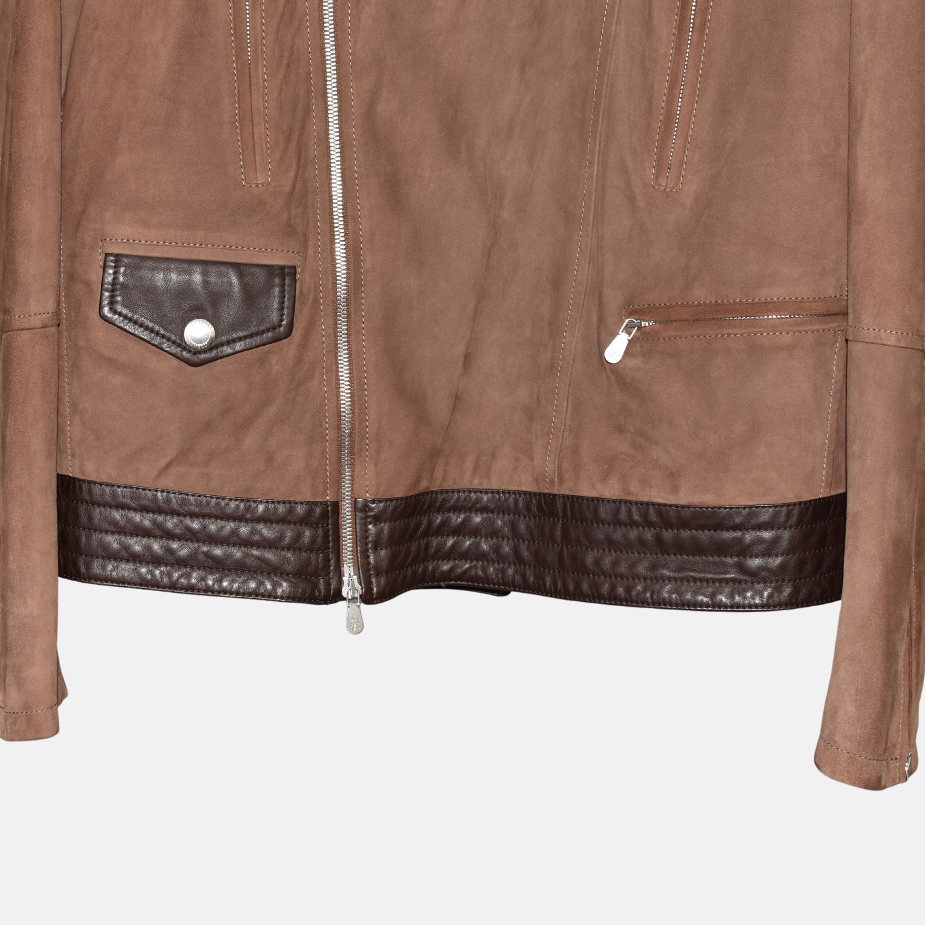 Brown Biker Leather Jacket (M)