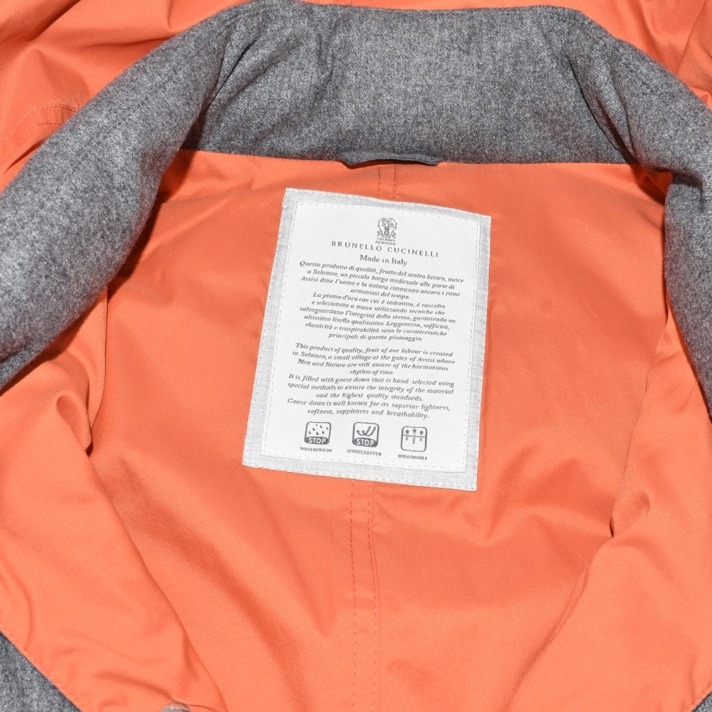 Grey/Orange Down Vest made of Cashmere (M)