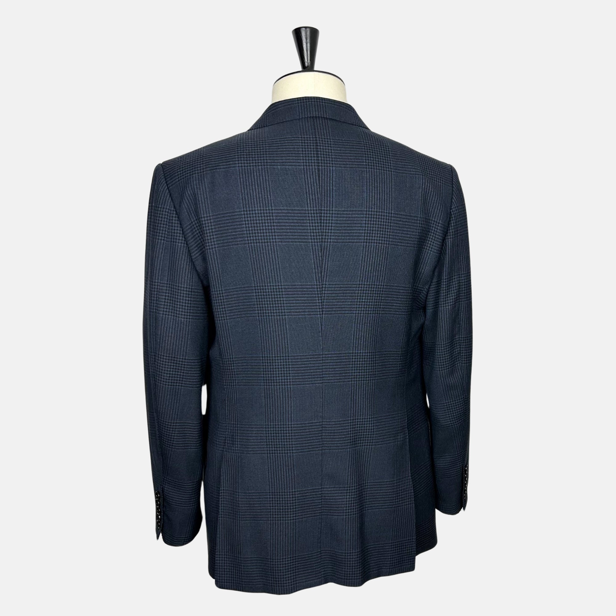 Navy Patterned Suit made of Wool/Silk (EU 54)