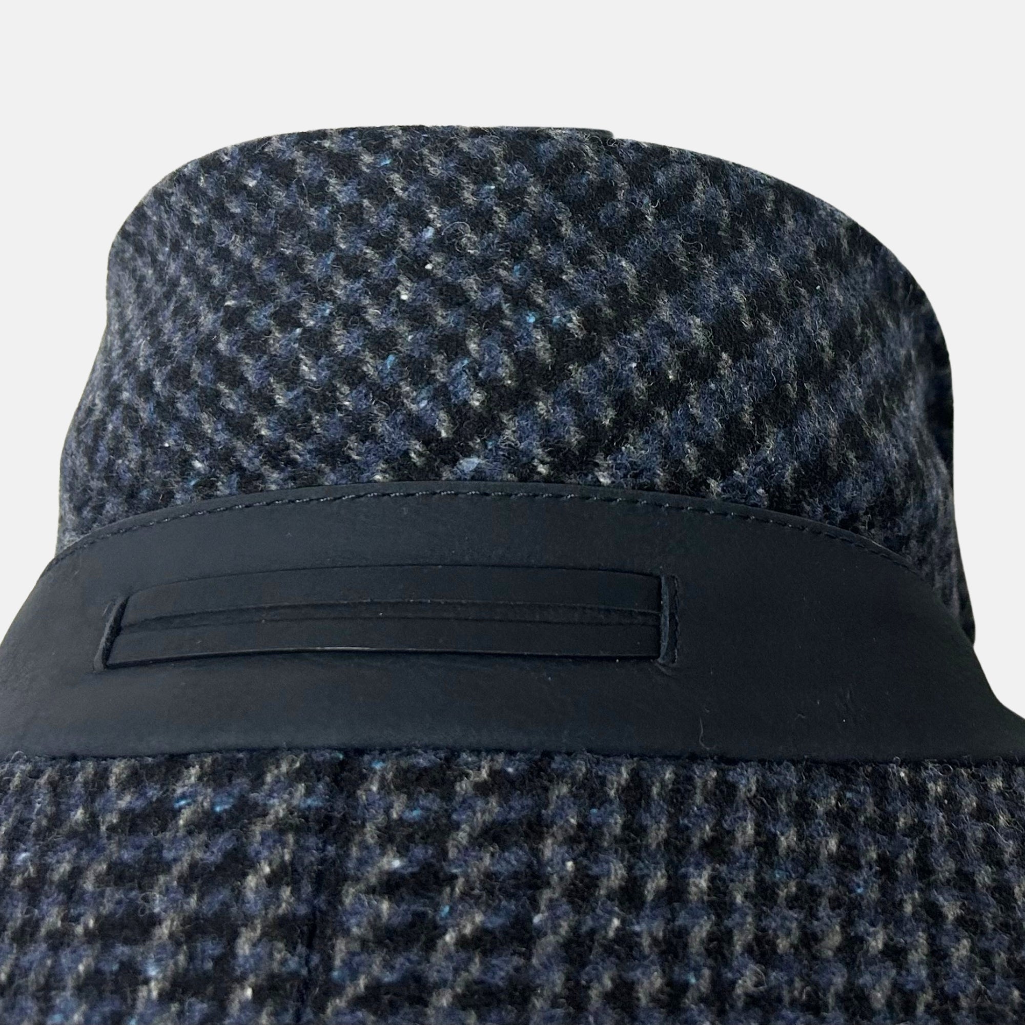 Navy Checkered Coat made of Wool/Silk/Cashmere (EU 50)