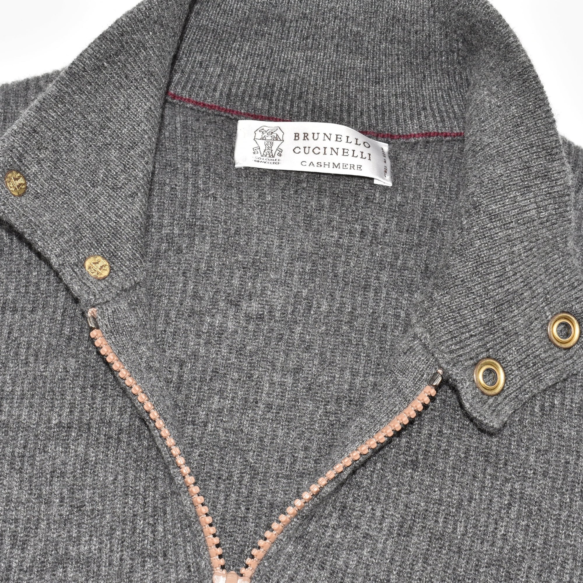 Grey Cashmere Zipper-Jacket (EU 50)