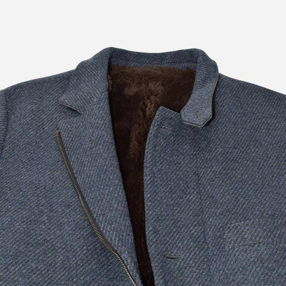 Blue Roadster Nutria Lined Cashmere Jacket (M)