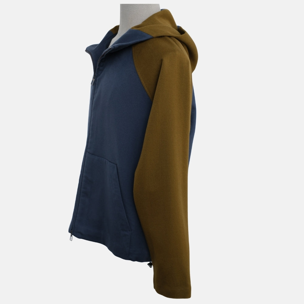Bi-Color Cashmere Hoodie Jacket (L)
