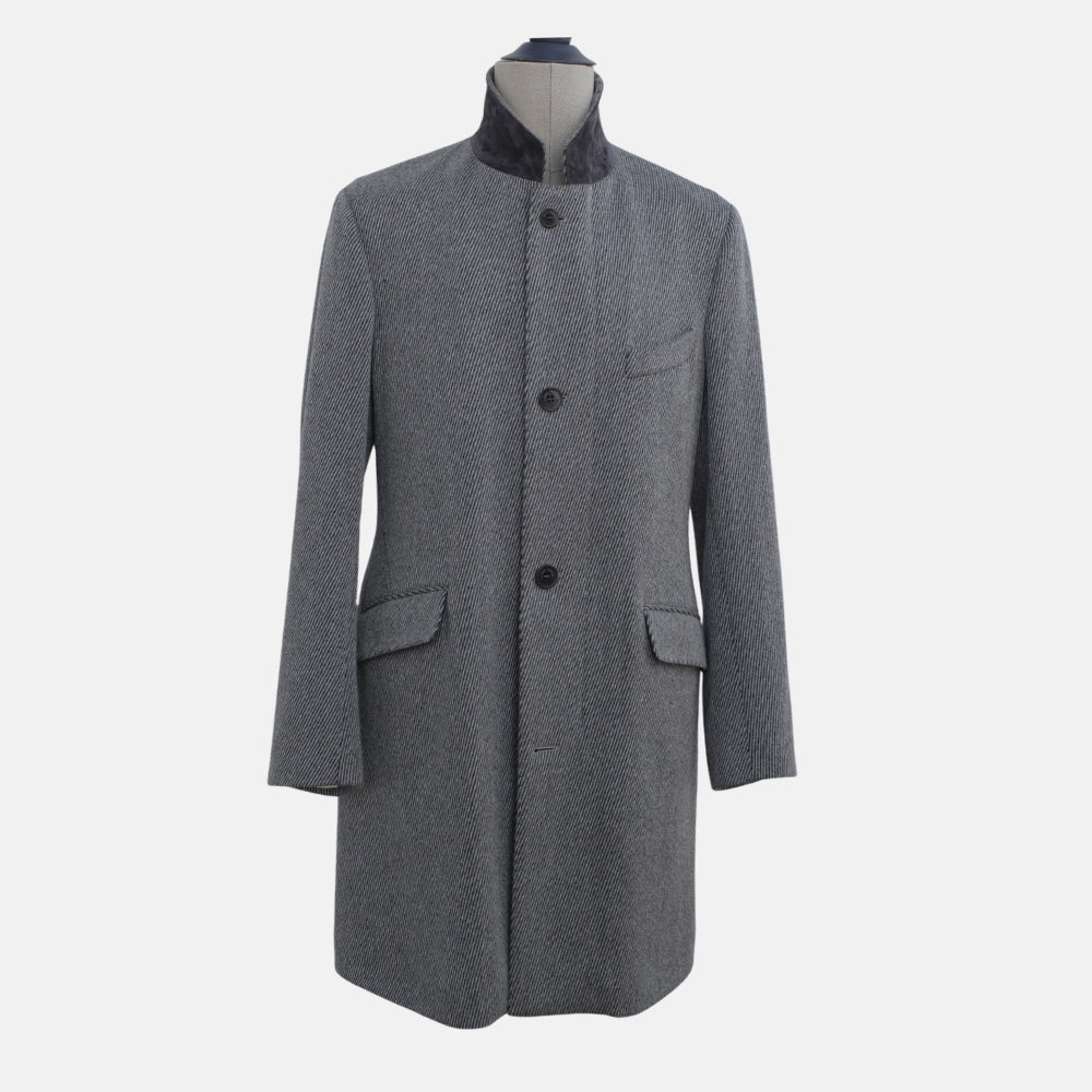 Grey Cashmere Coat "Martingala" (M)