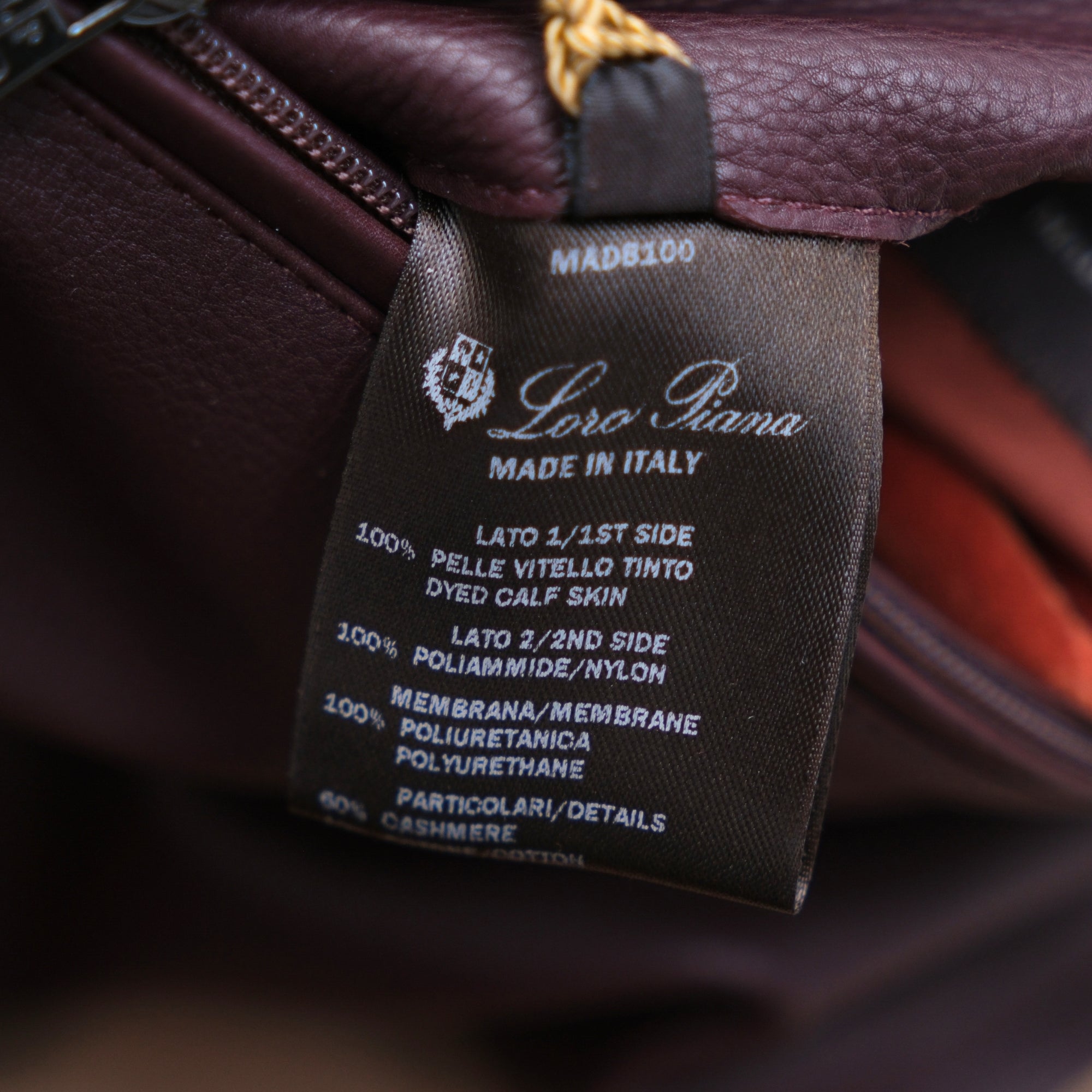 Bordeaux/Taupe Revisable Jacket made of Leather (XXL)