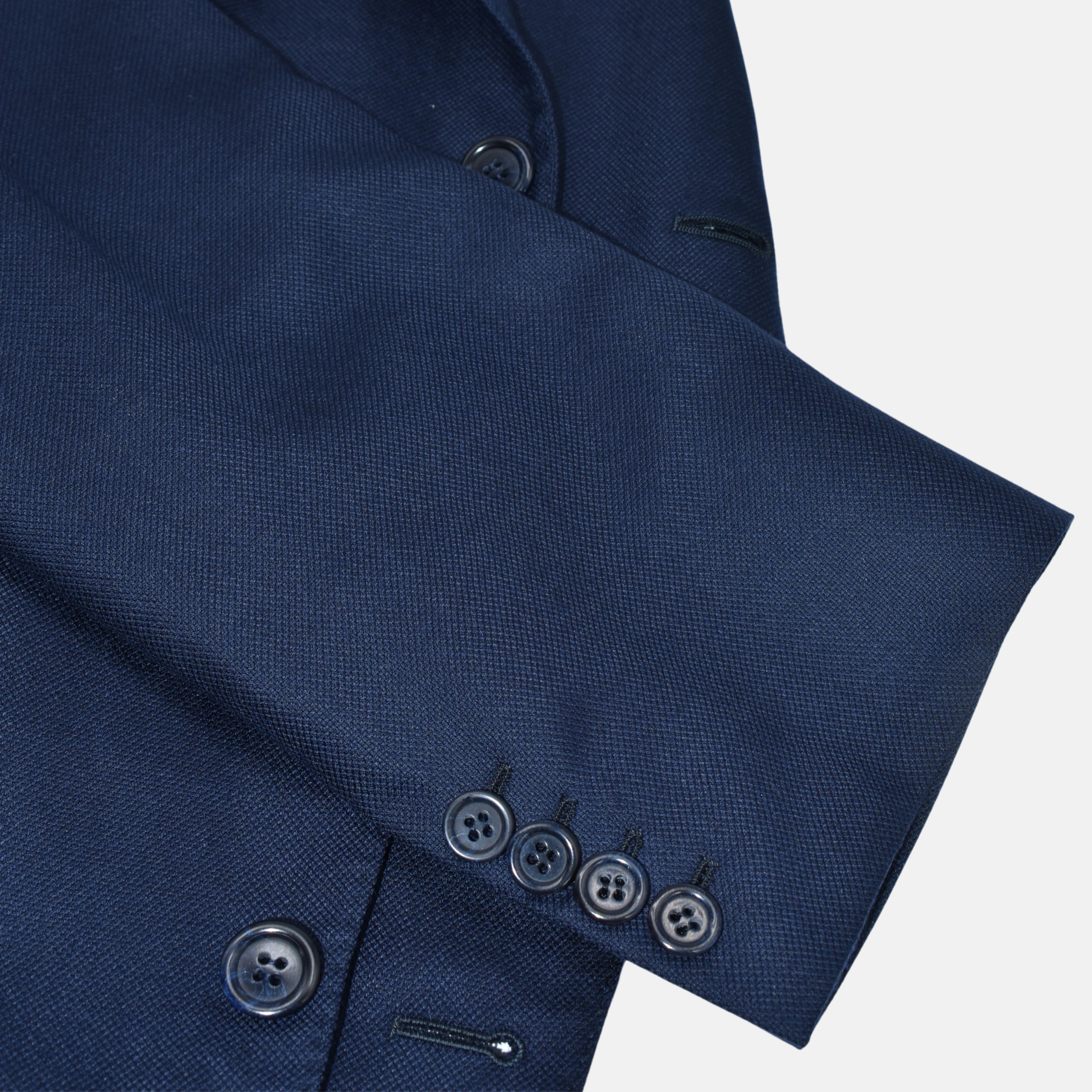 Navy Cashseta Blazer mit Leder-Details aus Kaschmir/Seide (EU 54)