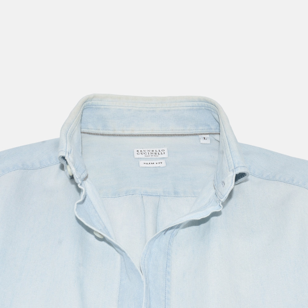 Light Blue Denim Shirt made of Cotton (L)