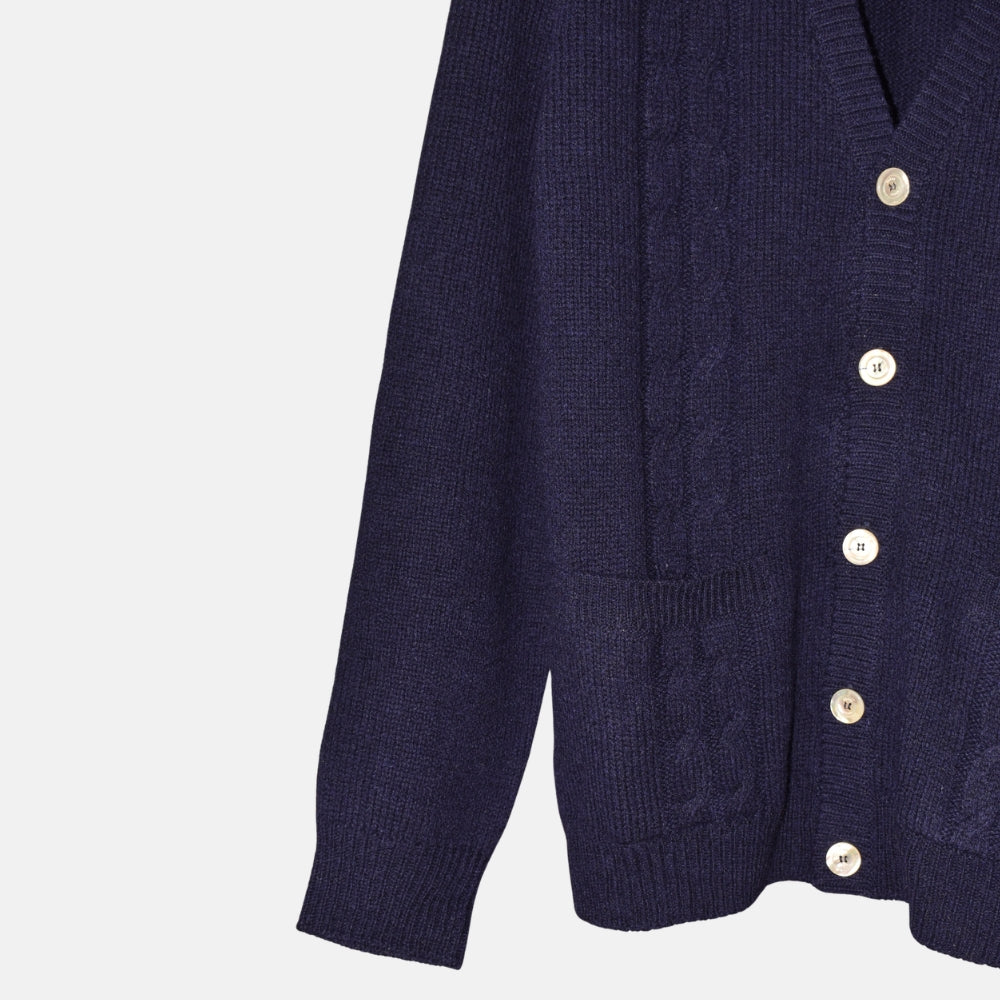 Navy Cardigan made of Wool/Cashmere (L)