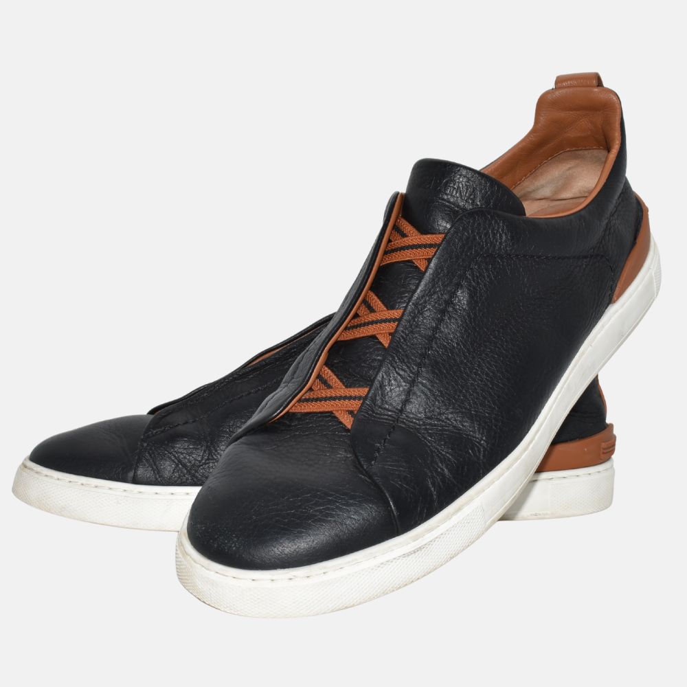 Black Leather Sneakers "Triple Stich" (EU 44)