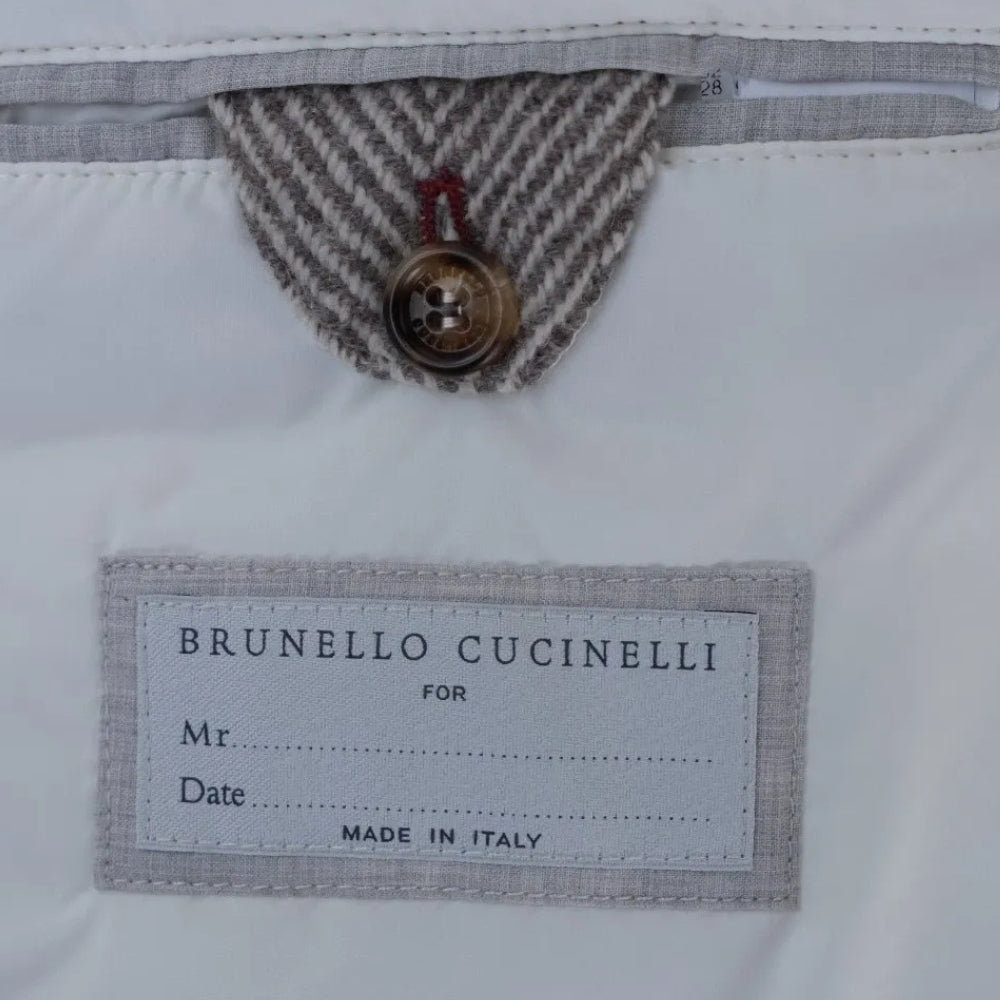 Grey Double Breasted Padded Cashmere Coat (EU 50)