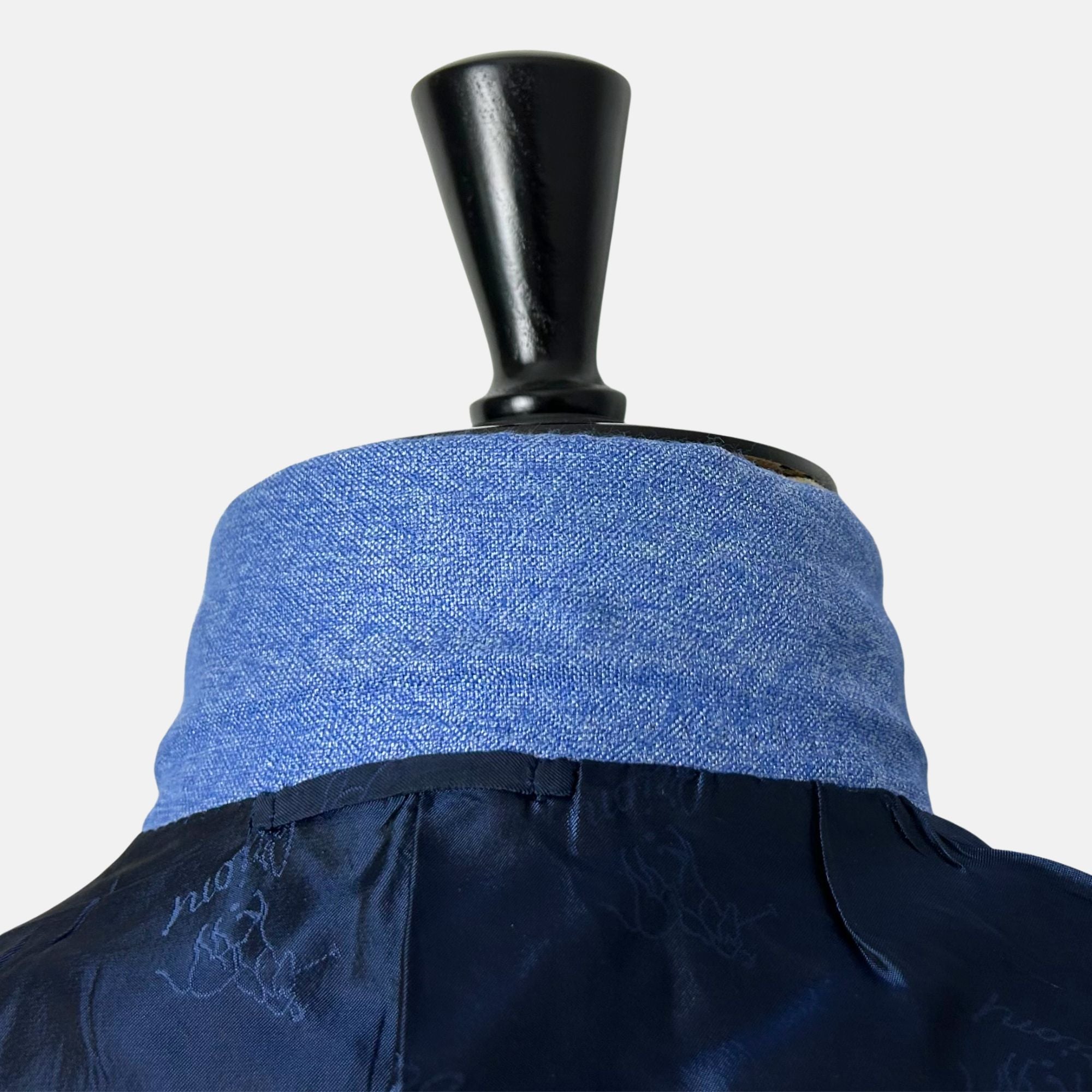 Blue Patterned  "Senato" Blazer made of Cashmere/Silk (EU 52)