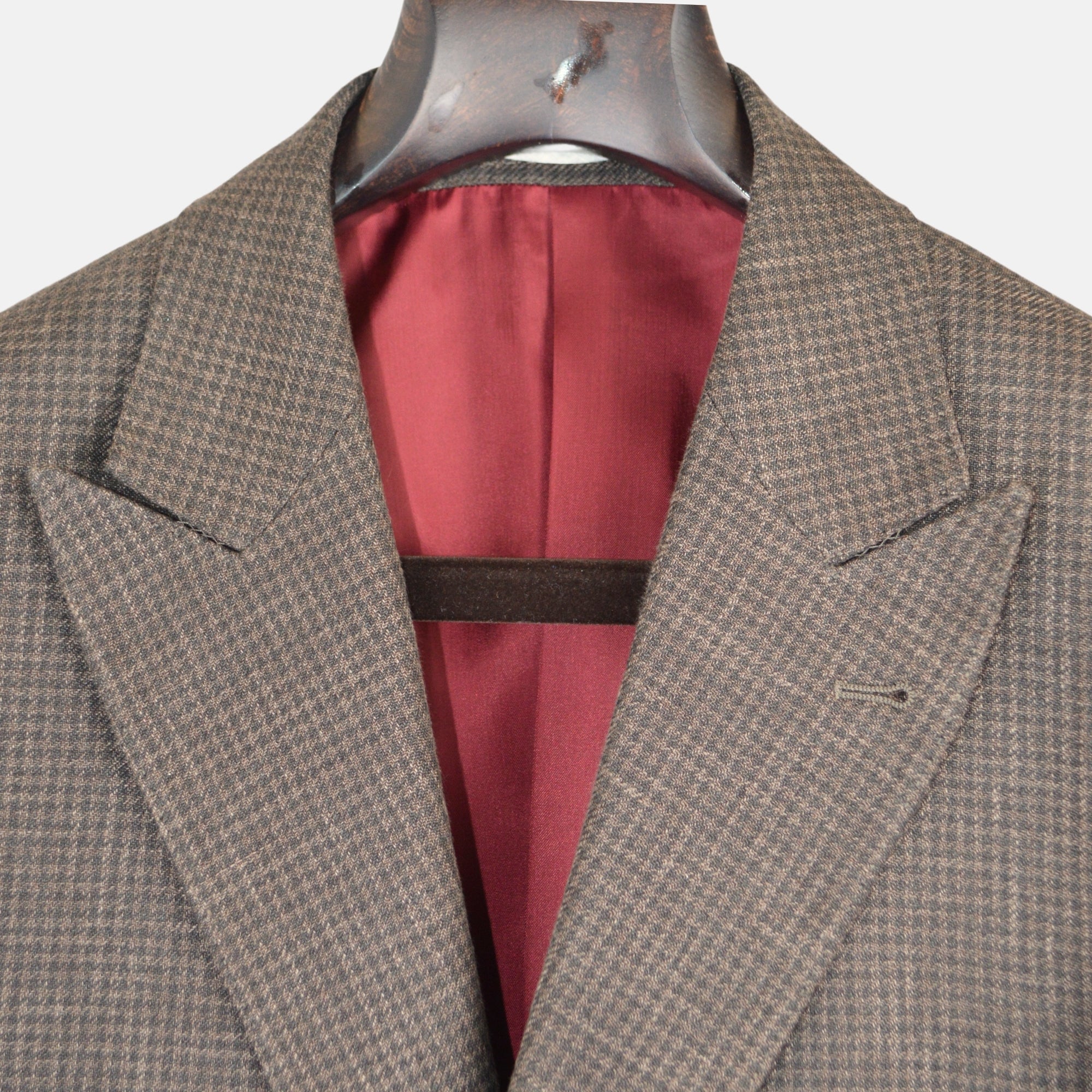 Brown Patterned Suit made of Linen/Wool/Silk (EU 50)