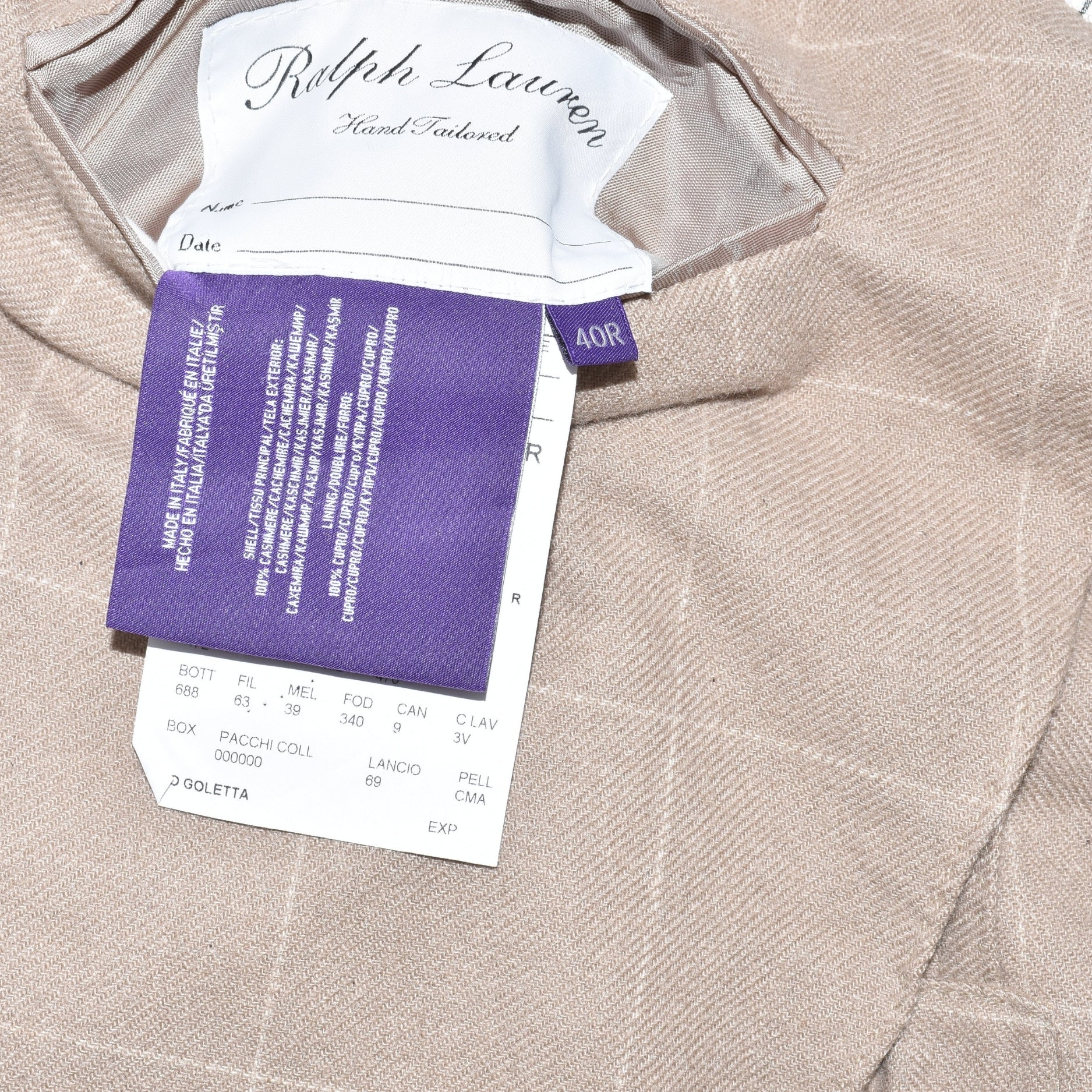 Beige Windowpane Cashmere Blazer (EU 50)