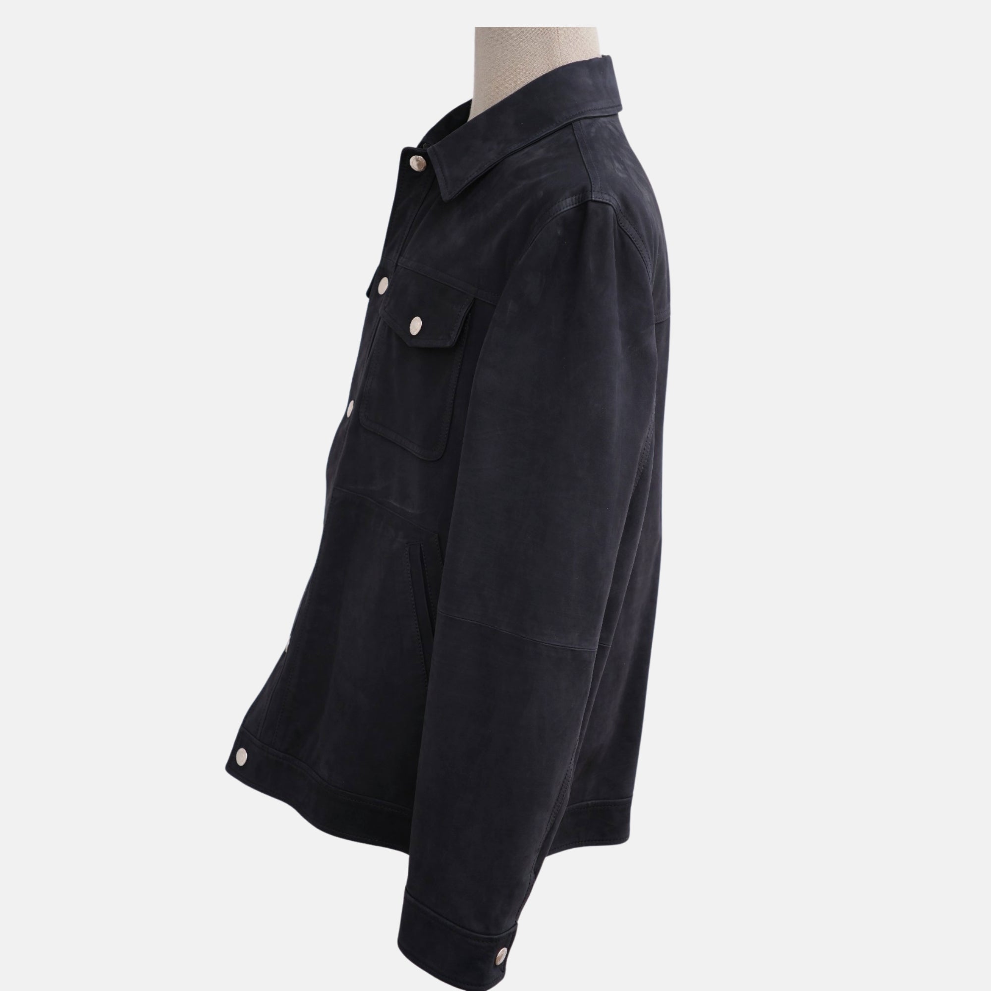 Black Suede Trucker Jacket (L)