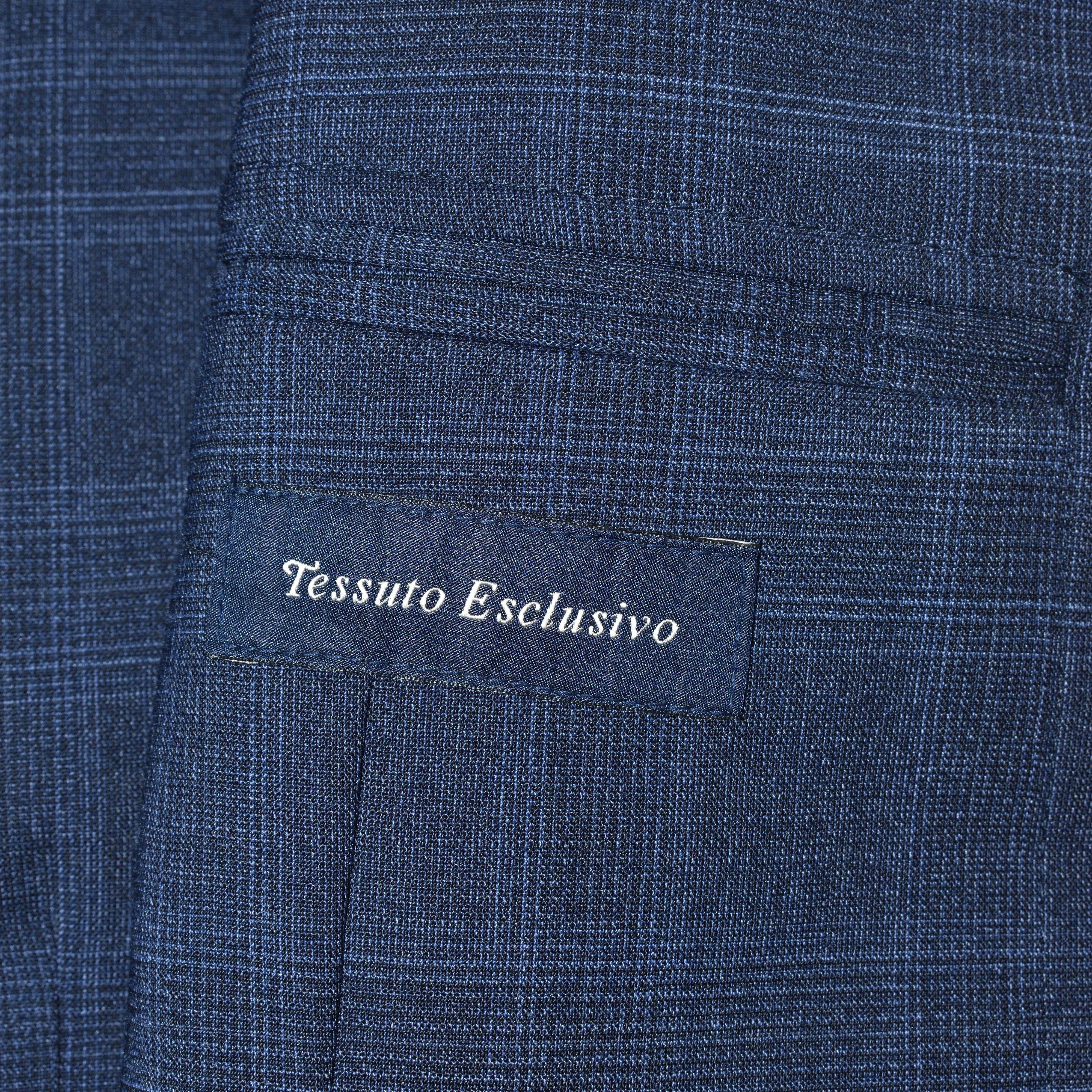 Blue Checkered Suit made of Polyester/Wool (EU 50)