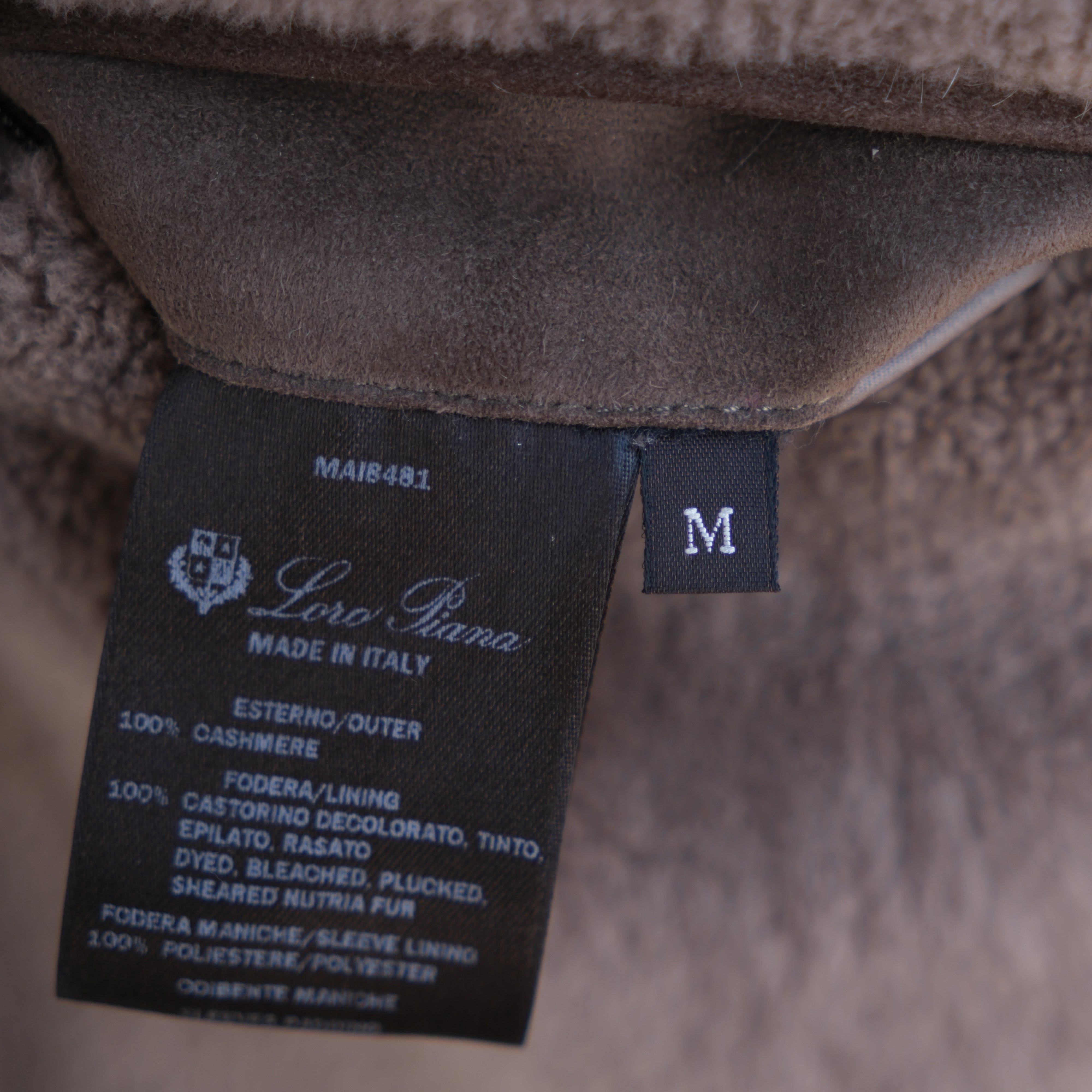 Navy Beaver Lined Cashmere Coat (M)