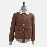 Braune Shearling Jacke (M)