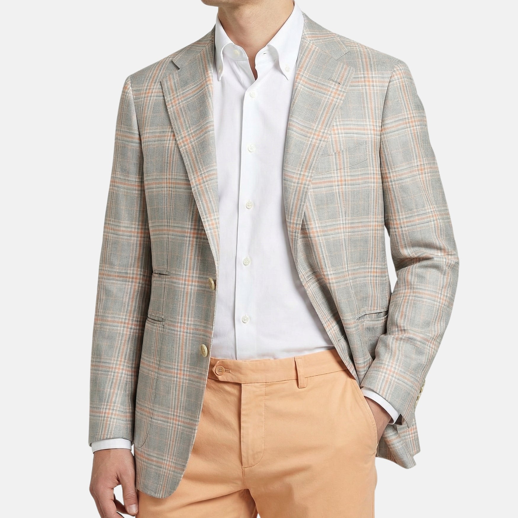 Grey/Orange Cashmere Blazer (EU 56)