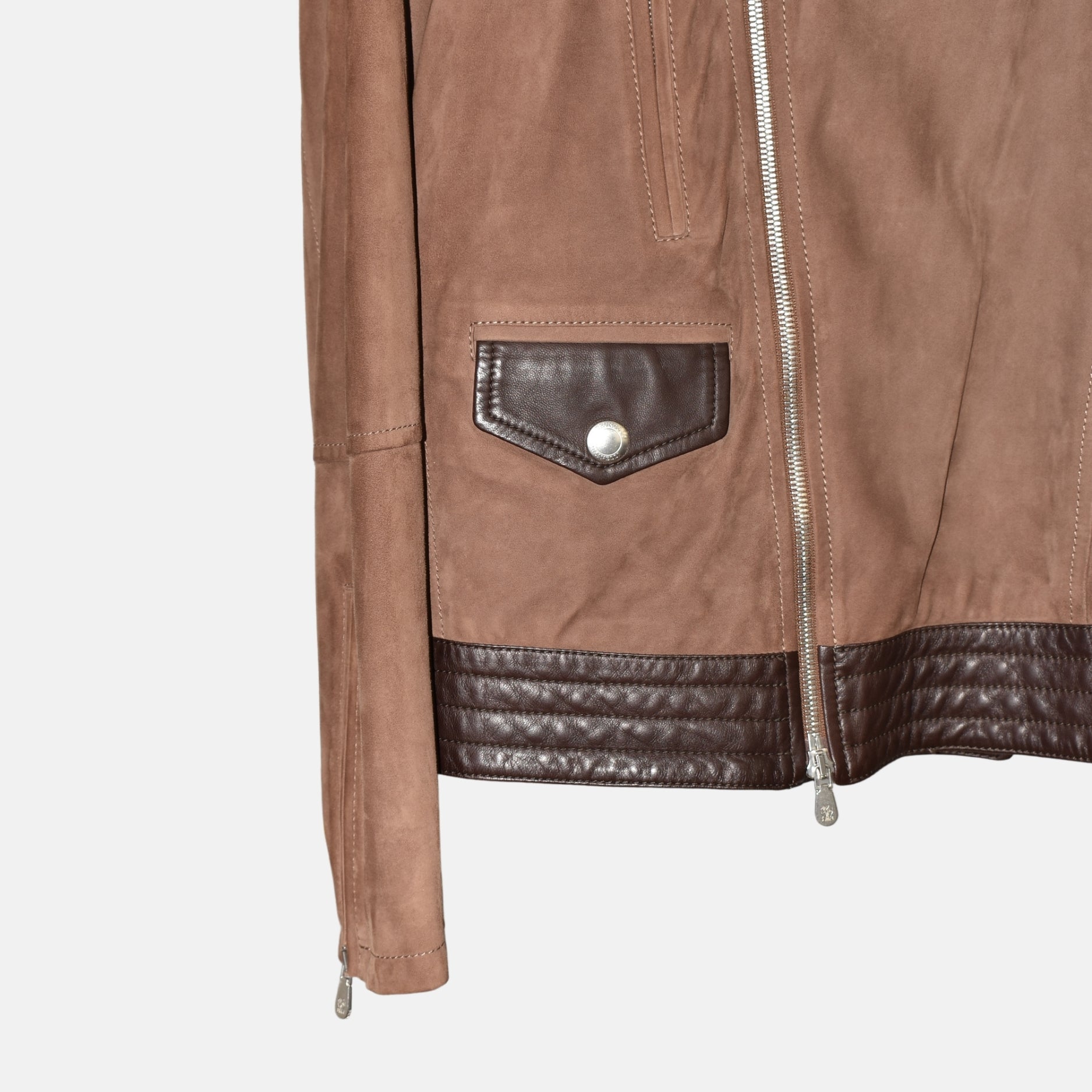Brown Biker Leather Jacket (M)
