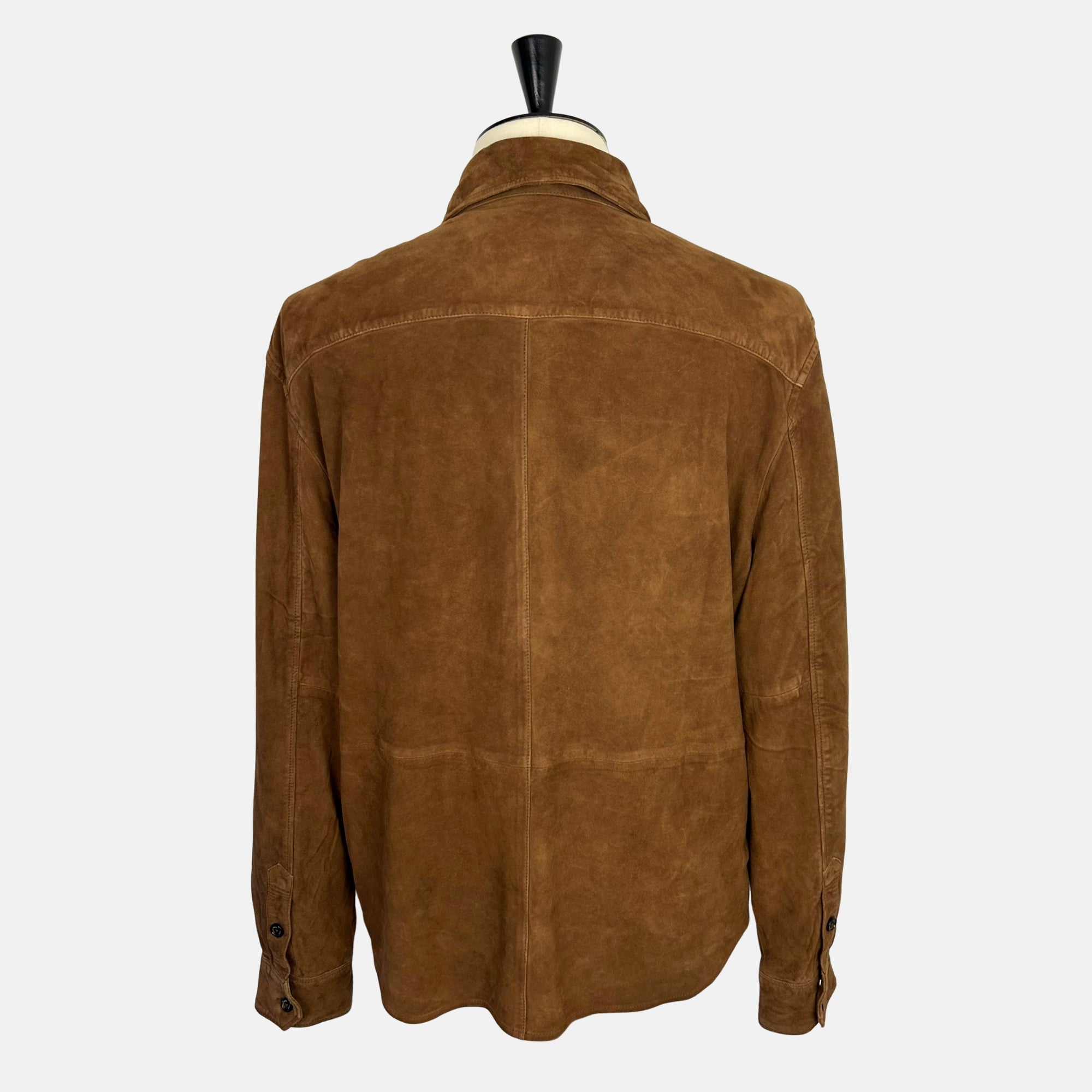 Brown Shirt Jacket made of Goat Suede (XL)