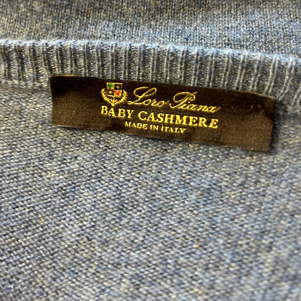 Light Blue Mélange Sweater made of Baby Cashmere (EU 50)