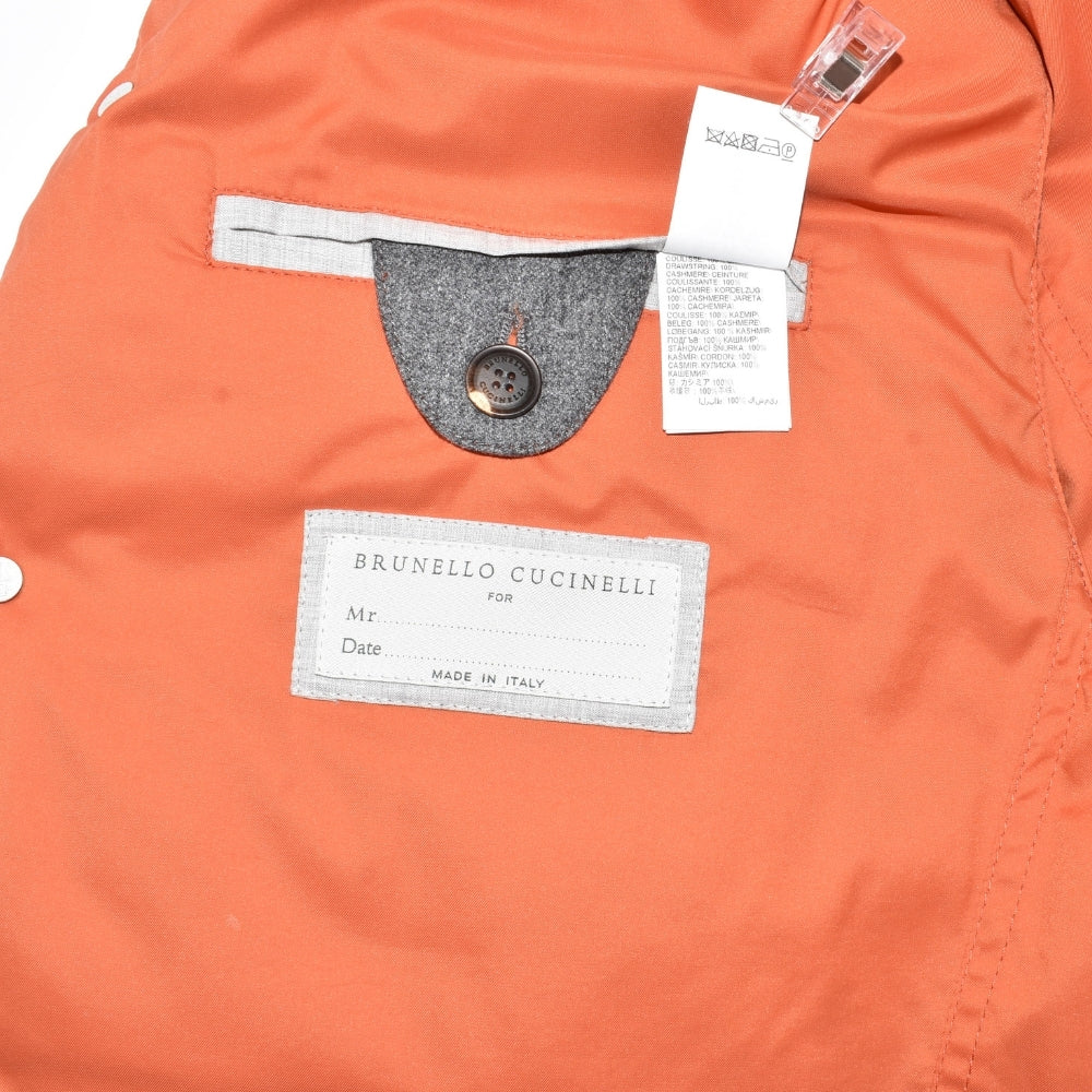 Grey/Orange Down Vest made of Cashmere (M)