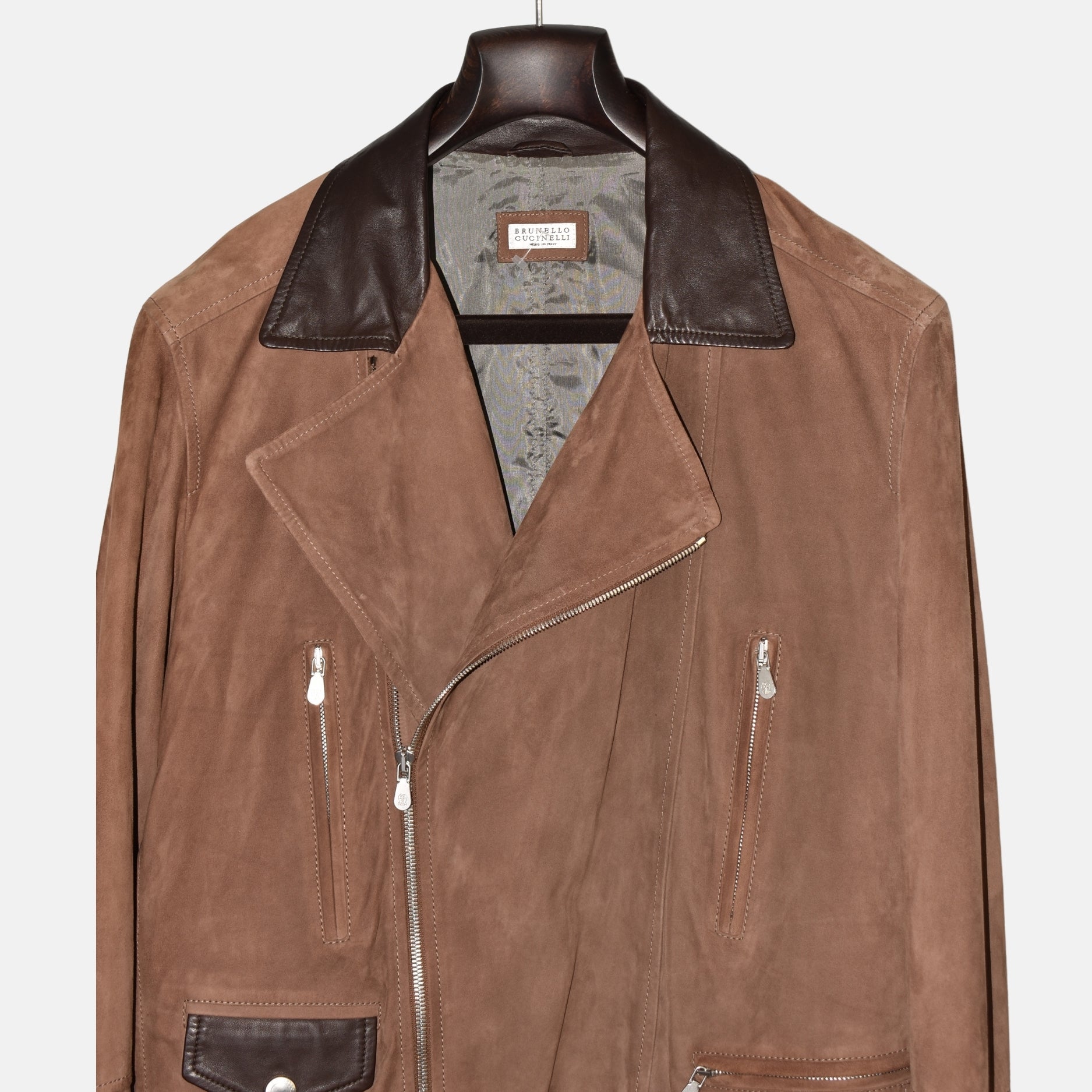 Brown Biker Leather Jacket (M)
