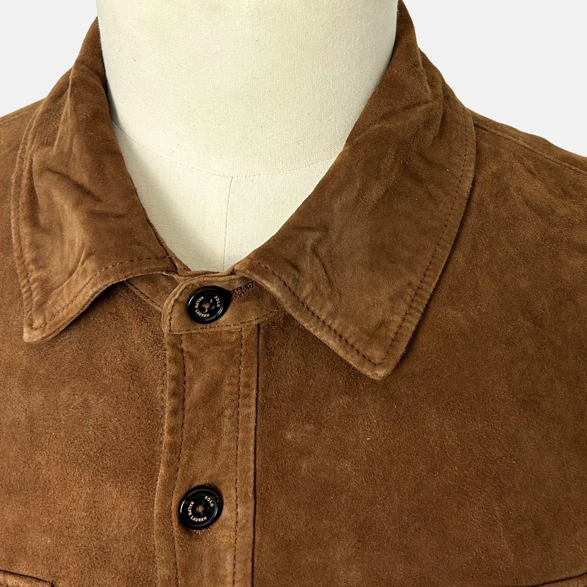 Brown Shirt Jacket made of Goat Suede (XL)