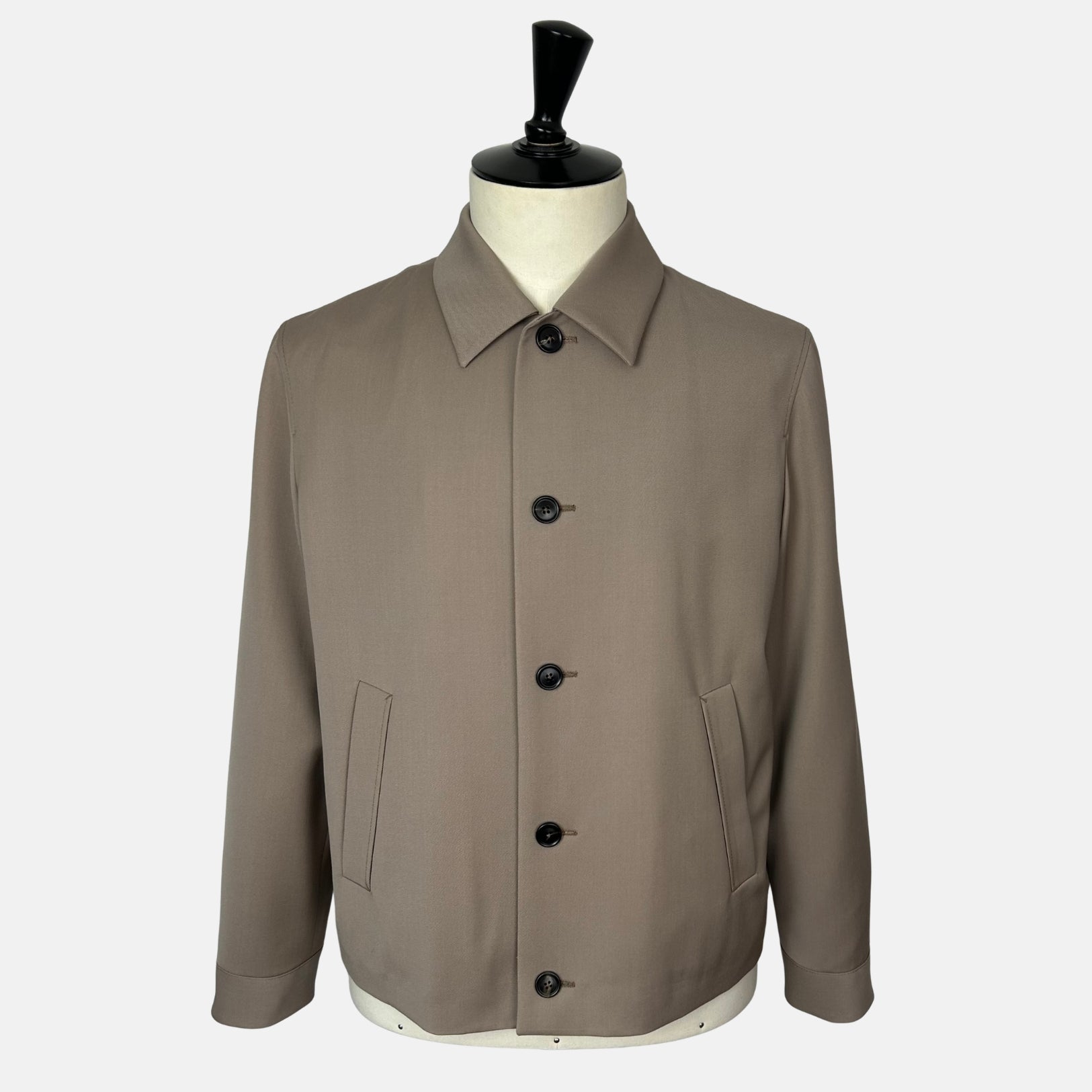 Greige Jacket made of Wool/Mohair/Silk/Leather Details (EU 50)