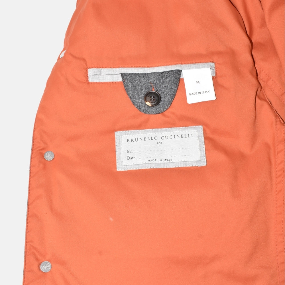 Grey/Orange Down Vest made of Cashmere (M)