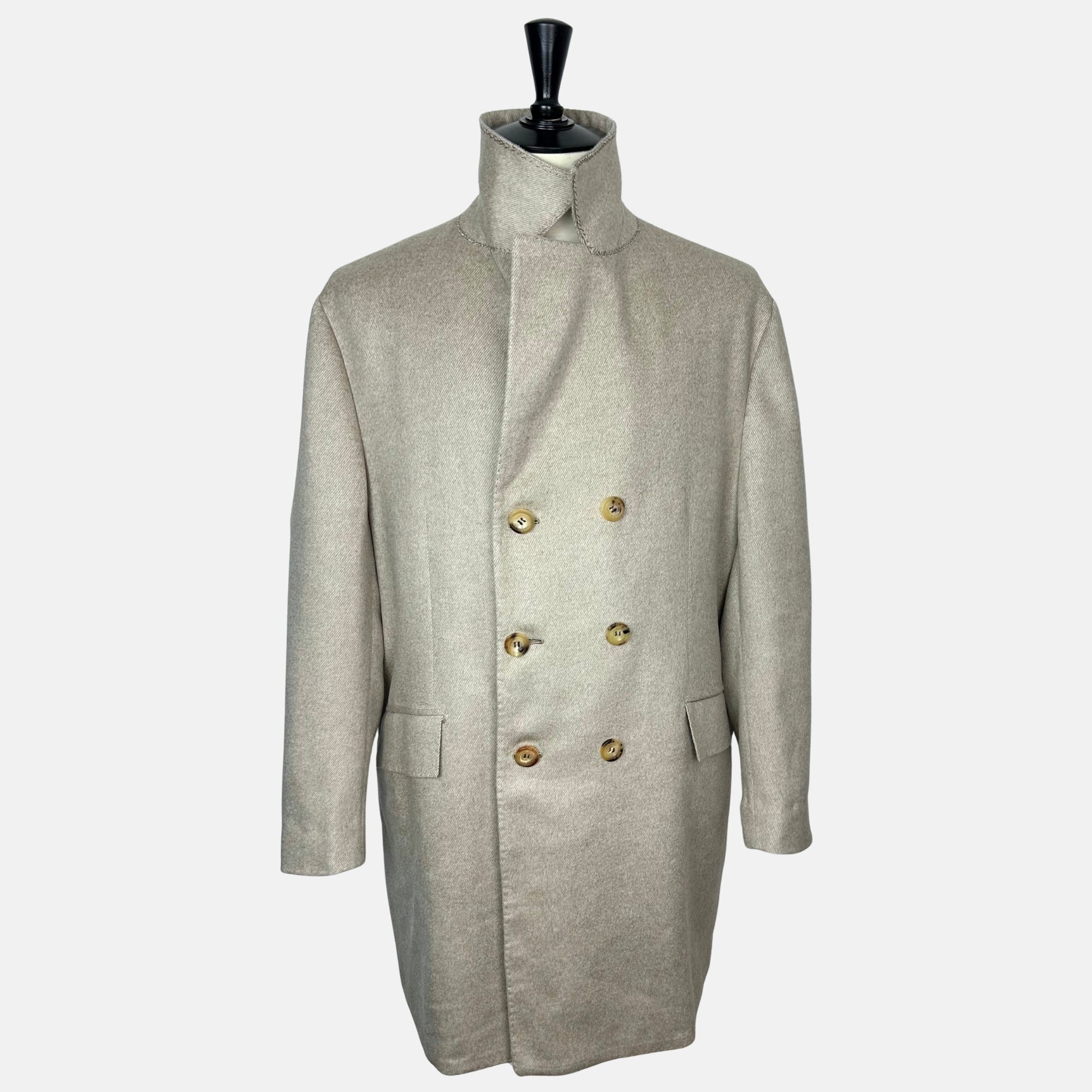 Greige Coat made of Cashmere/Mink/Silk (EU 54)