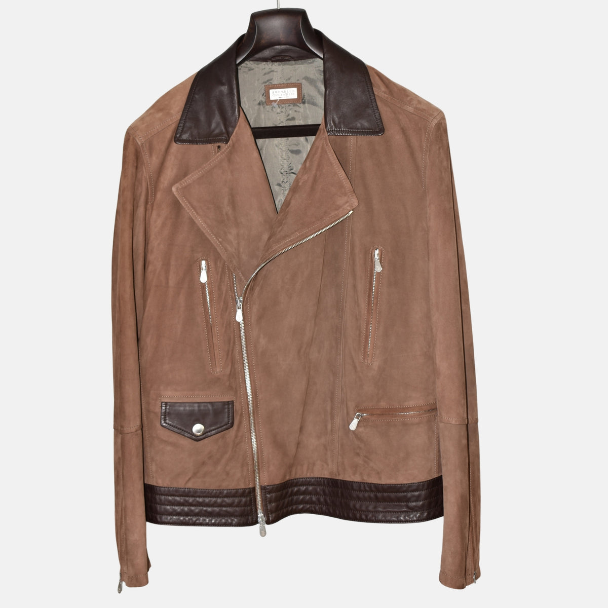 Brown Biker Leather Jacket (M)