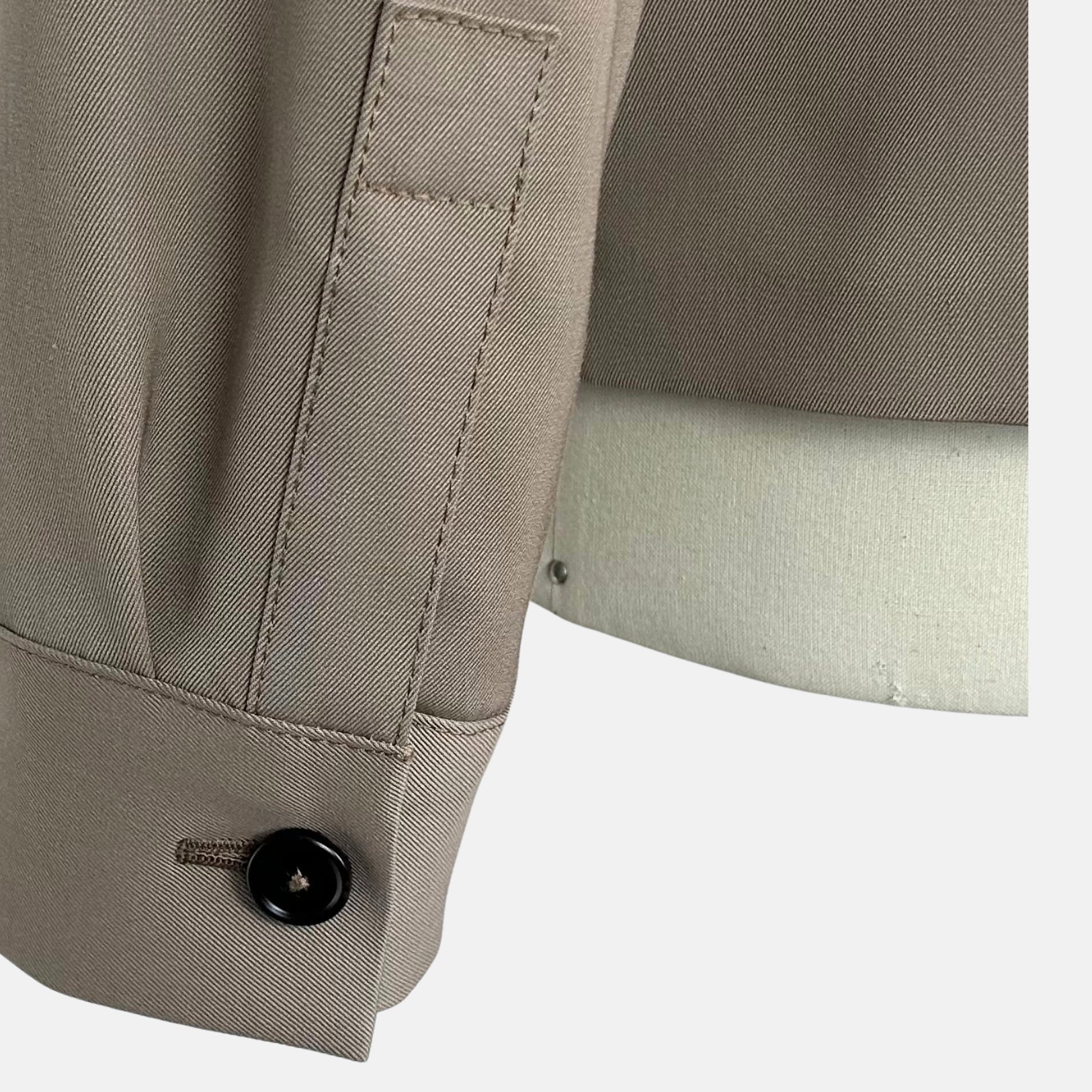 Greige Jacket made of Wool/Mohair/Silk/Leather Details (EU 50)