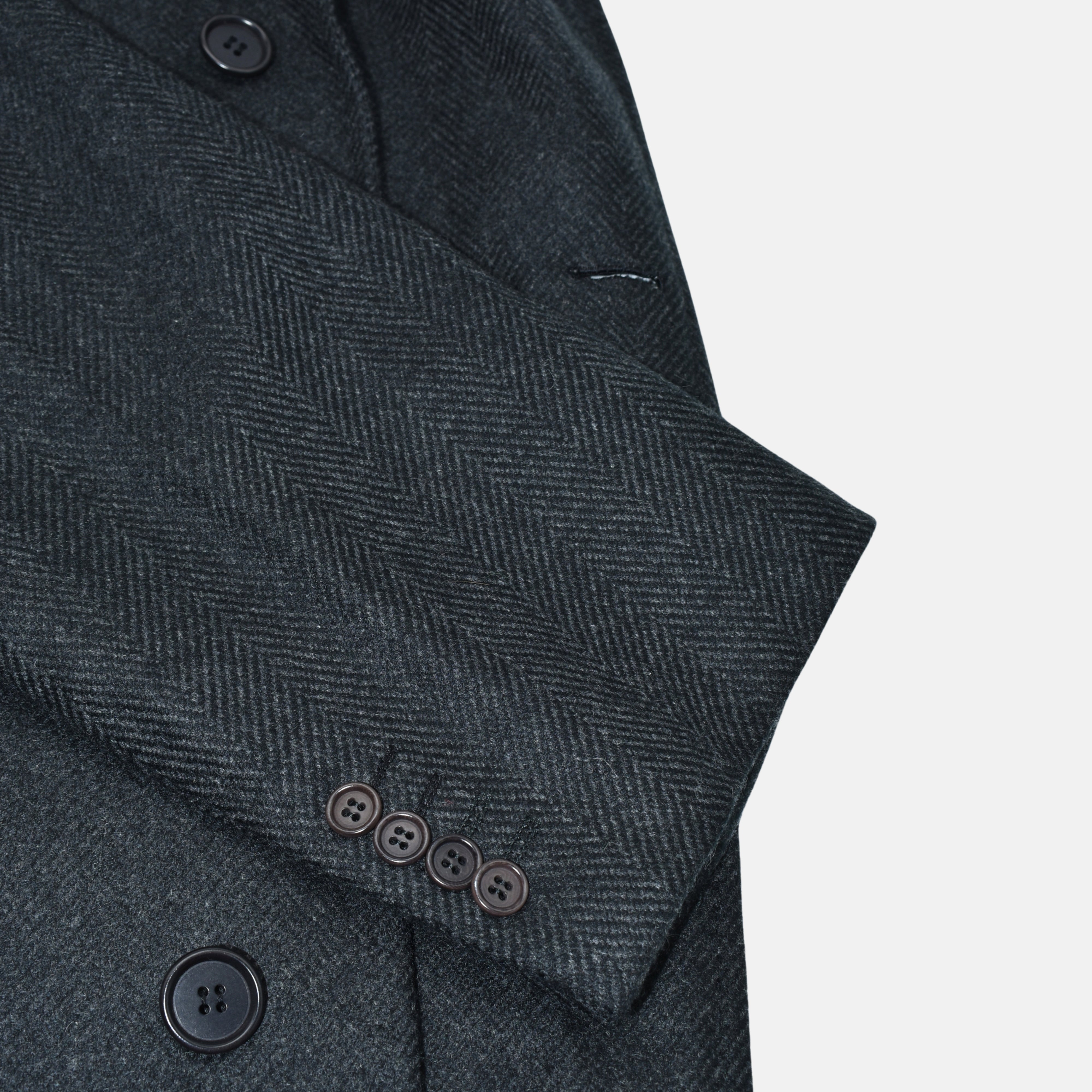 Gray-Black Herringbone Coat made of Cashmere/Vicuna (EU 56)
