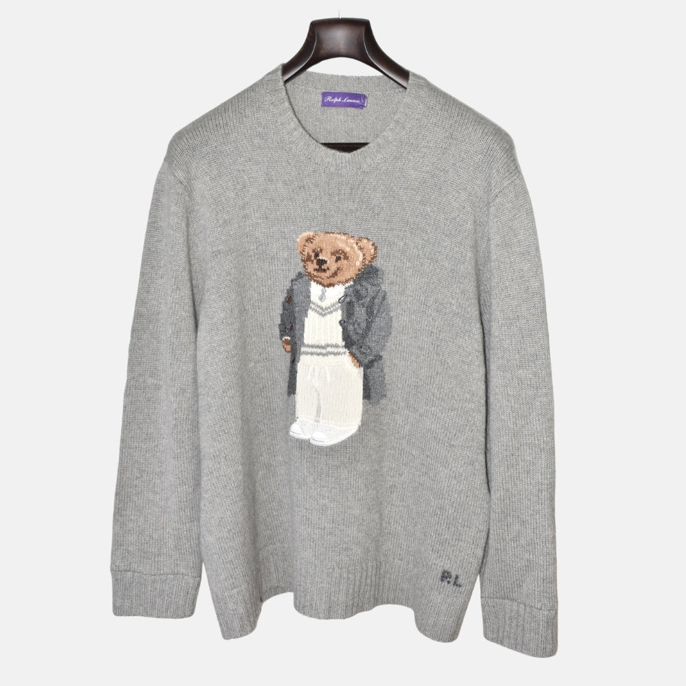 Grey Iconic Polo Bear Cashmere Sweater (XL)