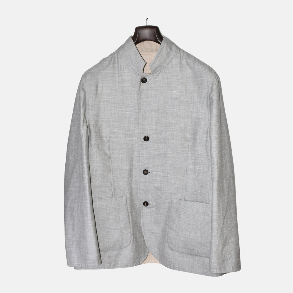 Grey/Beige Reversible Cashmere Jacket (EU 54)