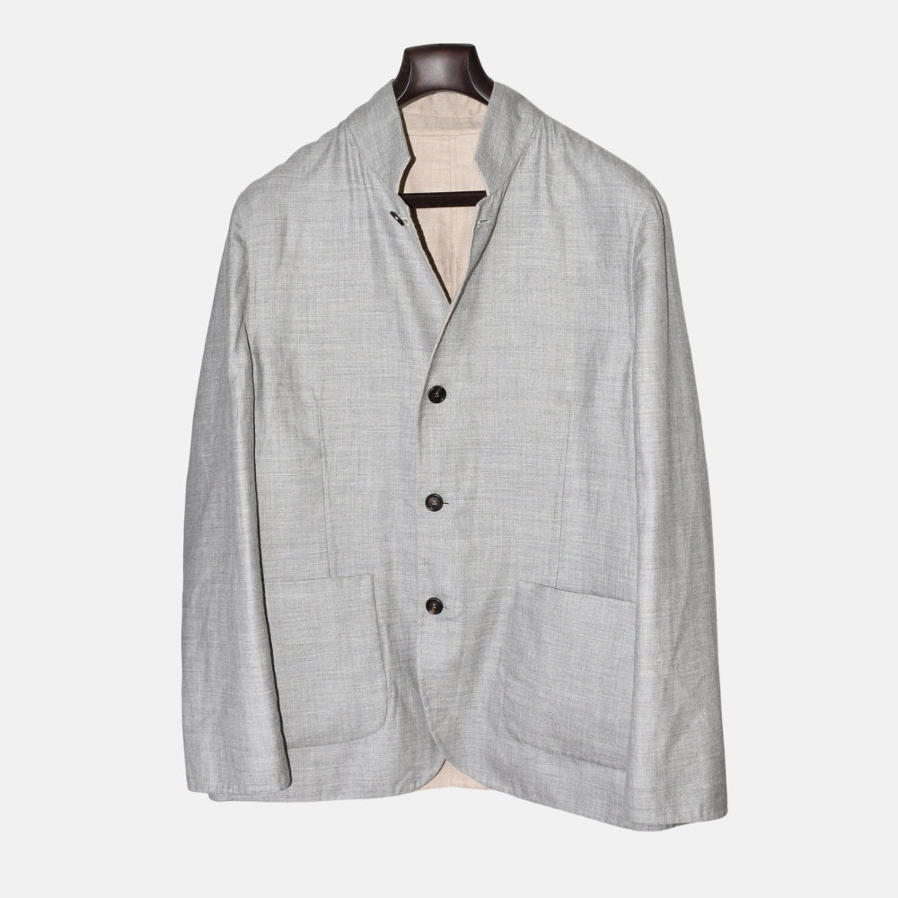 Grey/Beige Reversible Cashmere Jacket (EU 54)