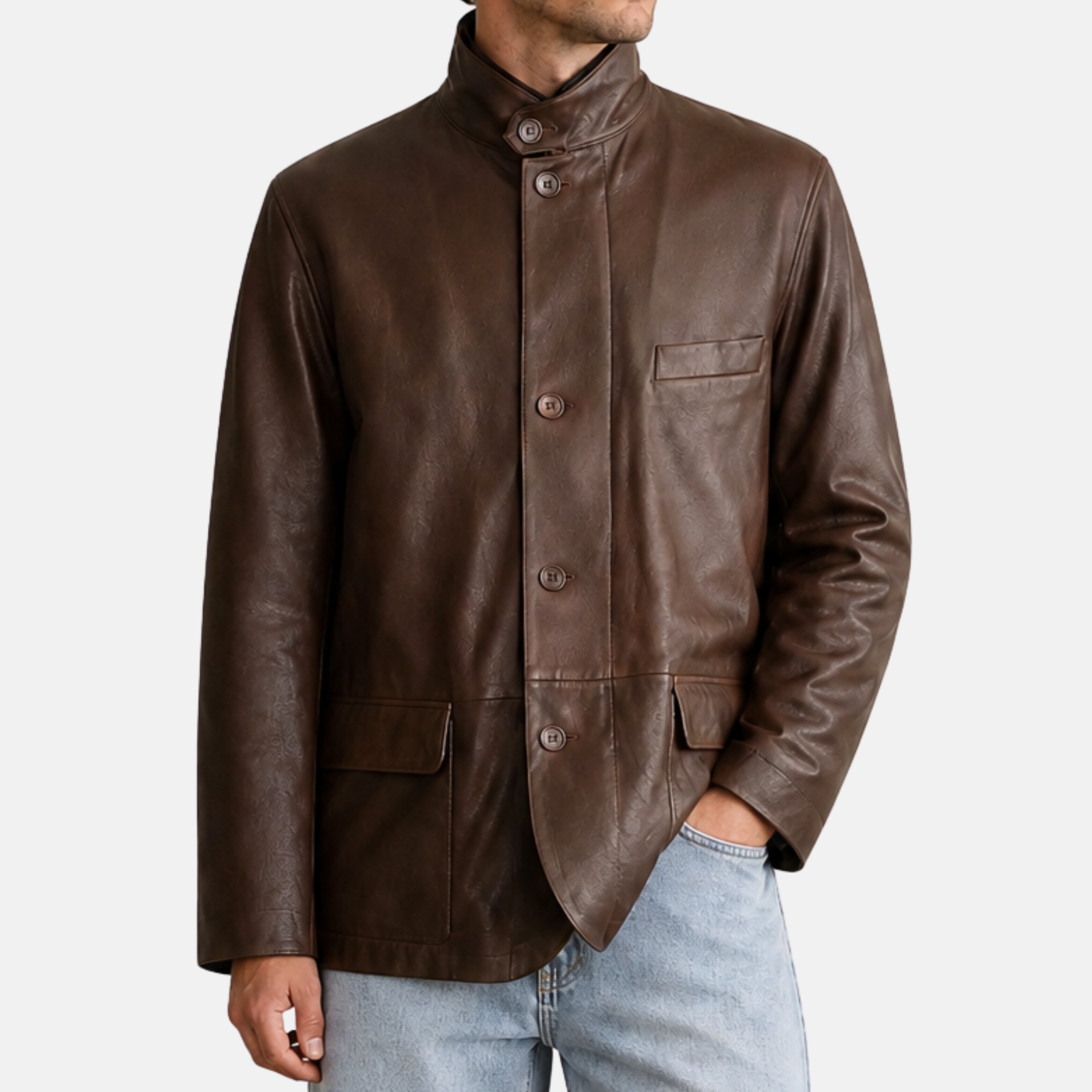 Brown Roadster Jacket made of Leather (XL)