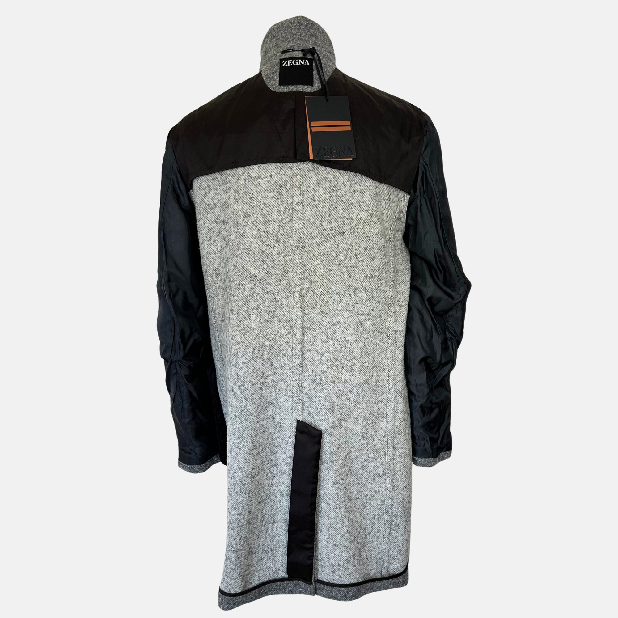 Grey Patterned Coat made of Alpaca/Wool/Nylon (EU 48)