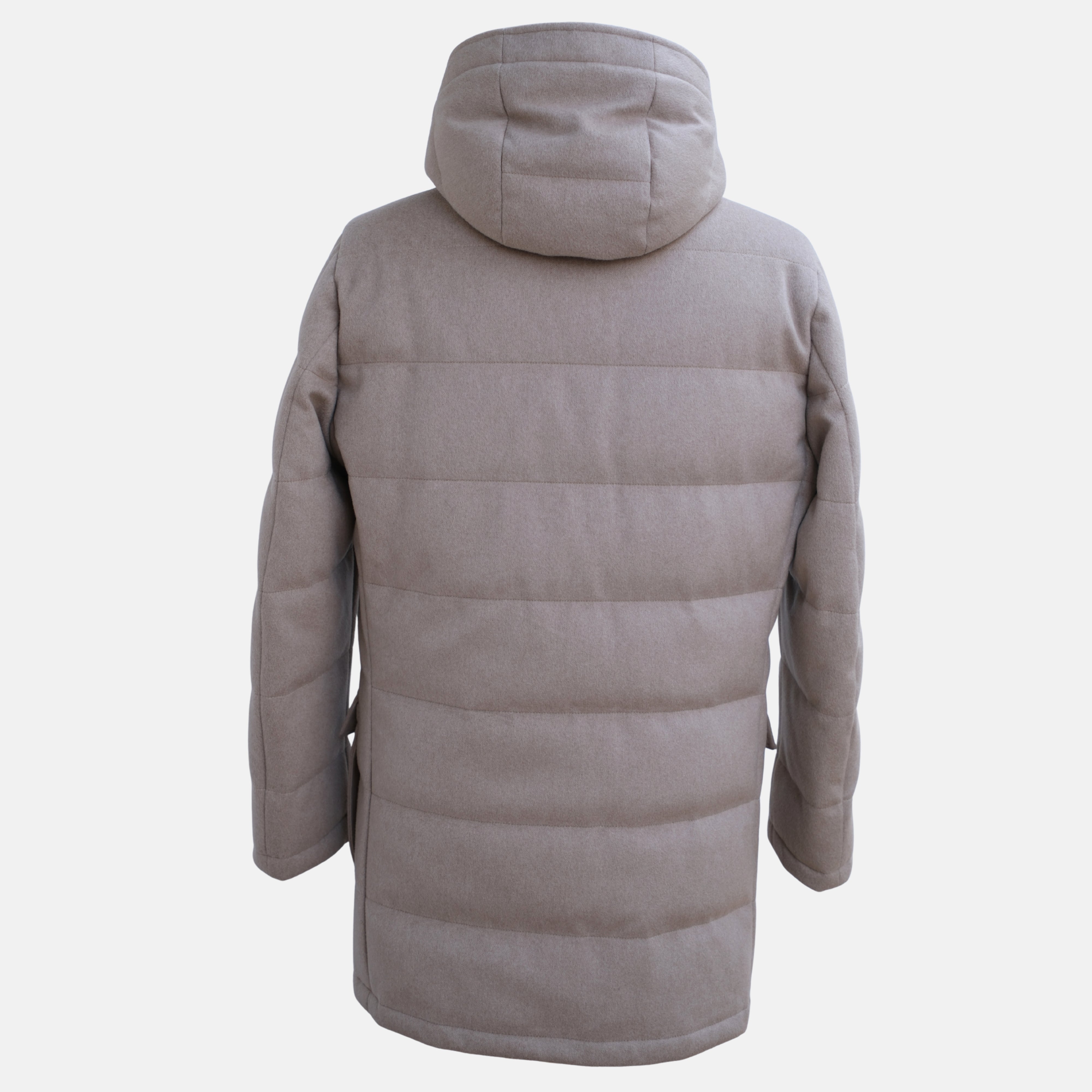 Beige Hooded Storm System Coat with Fur (M)