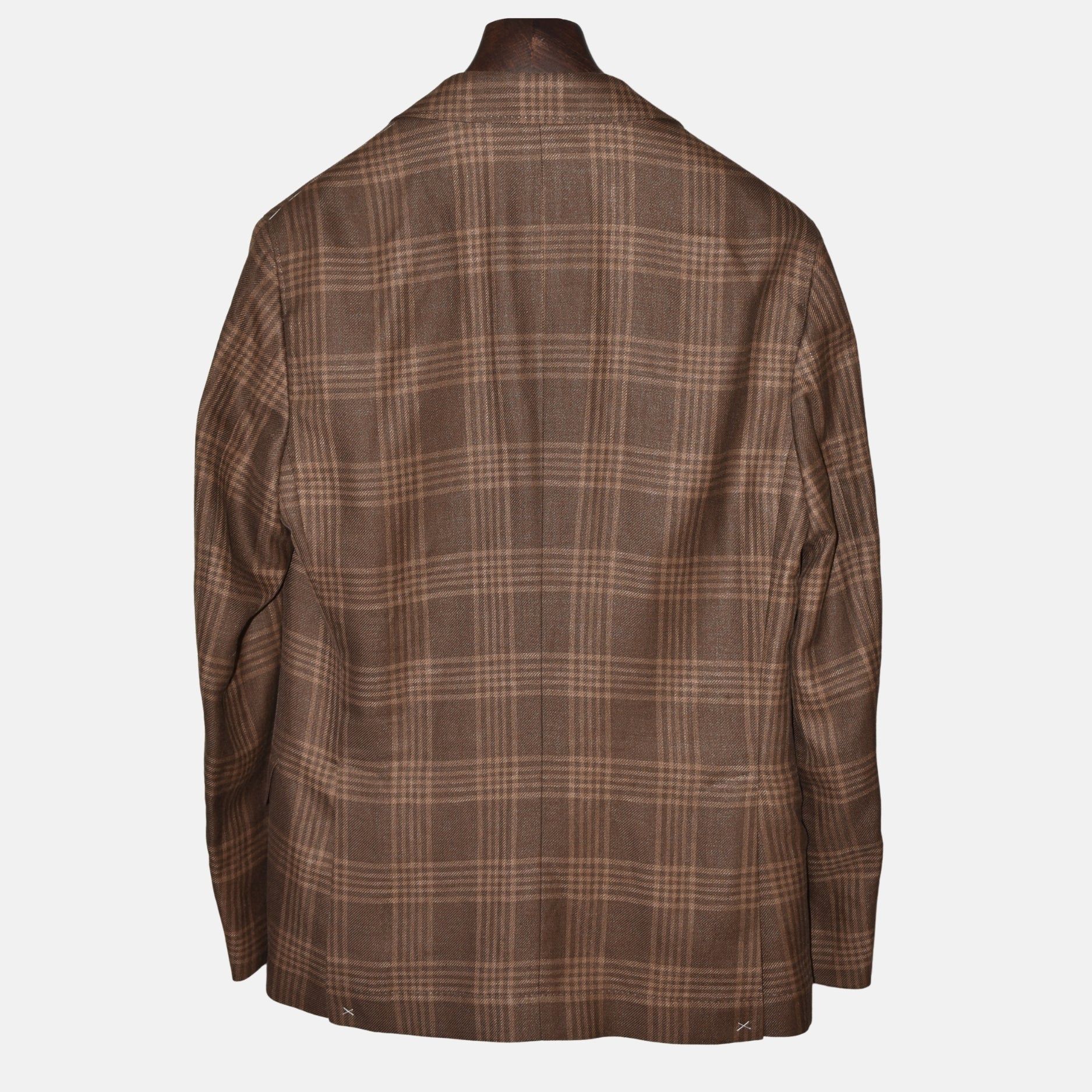 Brown Checked Jacket made of Linen/Wool/Silk (EU 50)