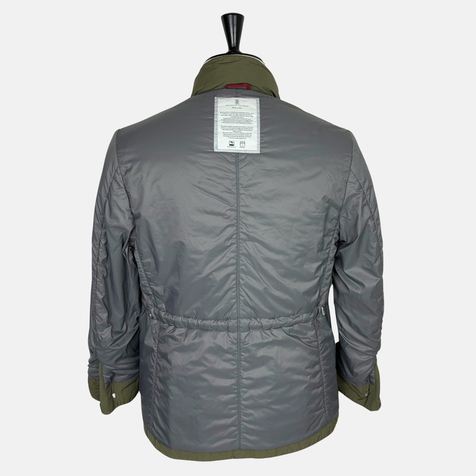 Olive Field Jacket with Removable Hood made of Polyester/Cotton (EU 48)