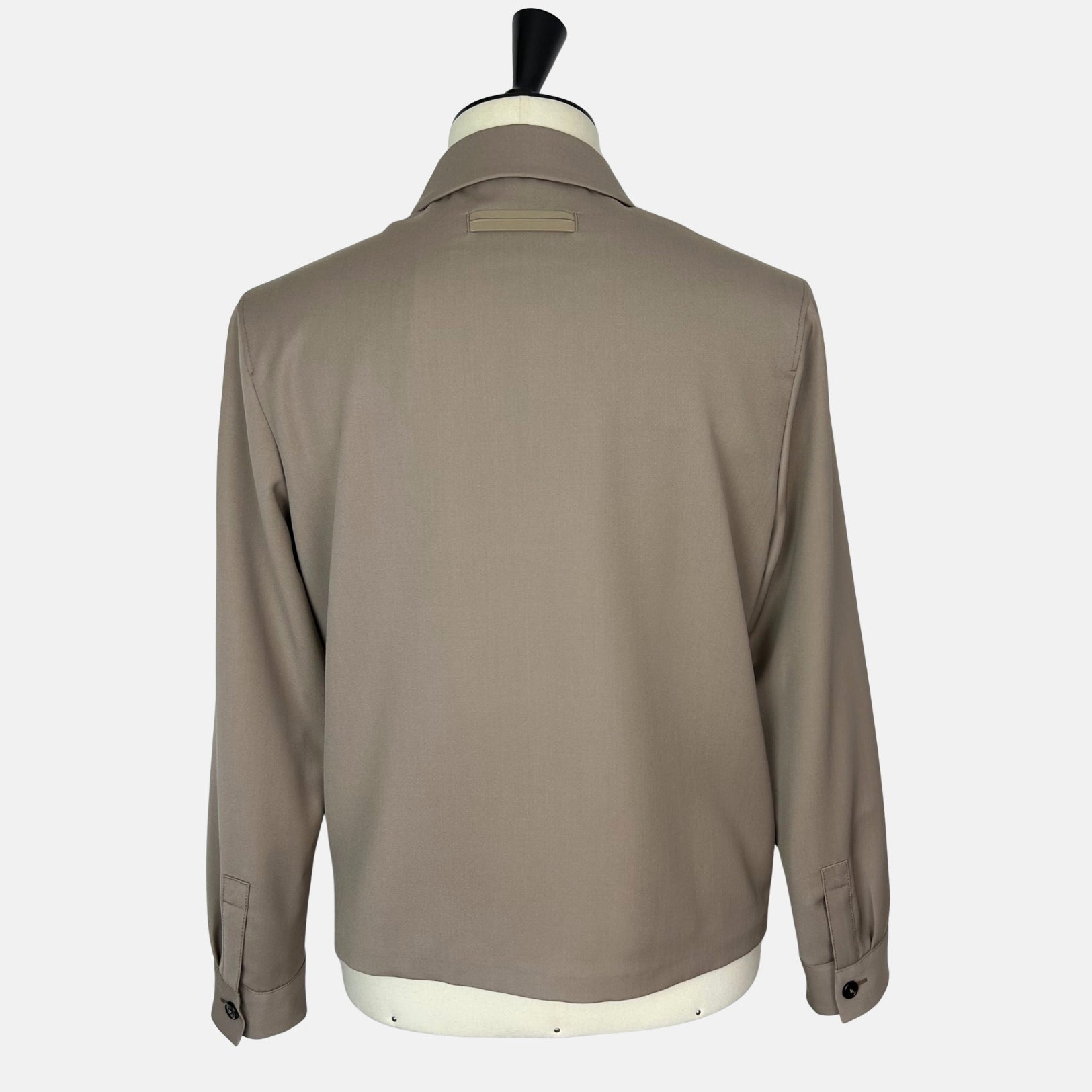 Greige Jacket made of Wool/Mohair/Silk/Leather Details (EU 50)
